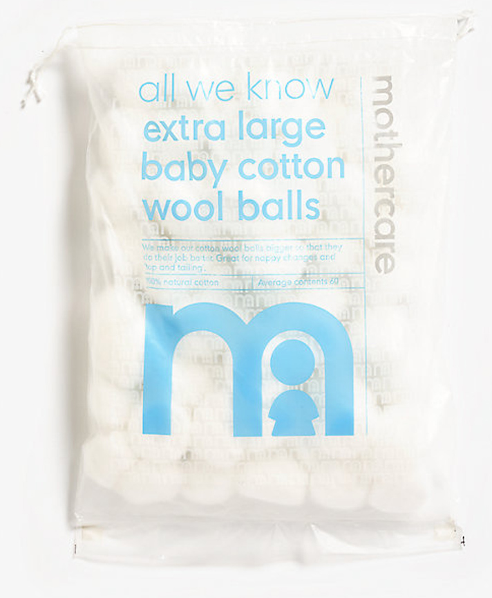 mothercare baby Mothercare All We Know Cotton Wool Balls White - 60 Pieces-picture-42