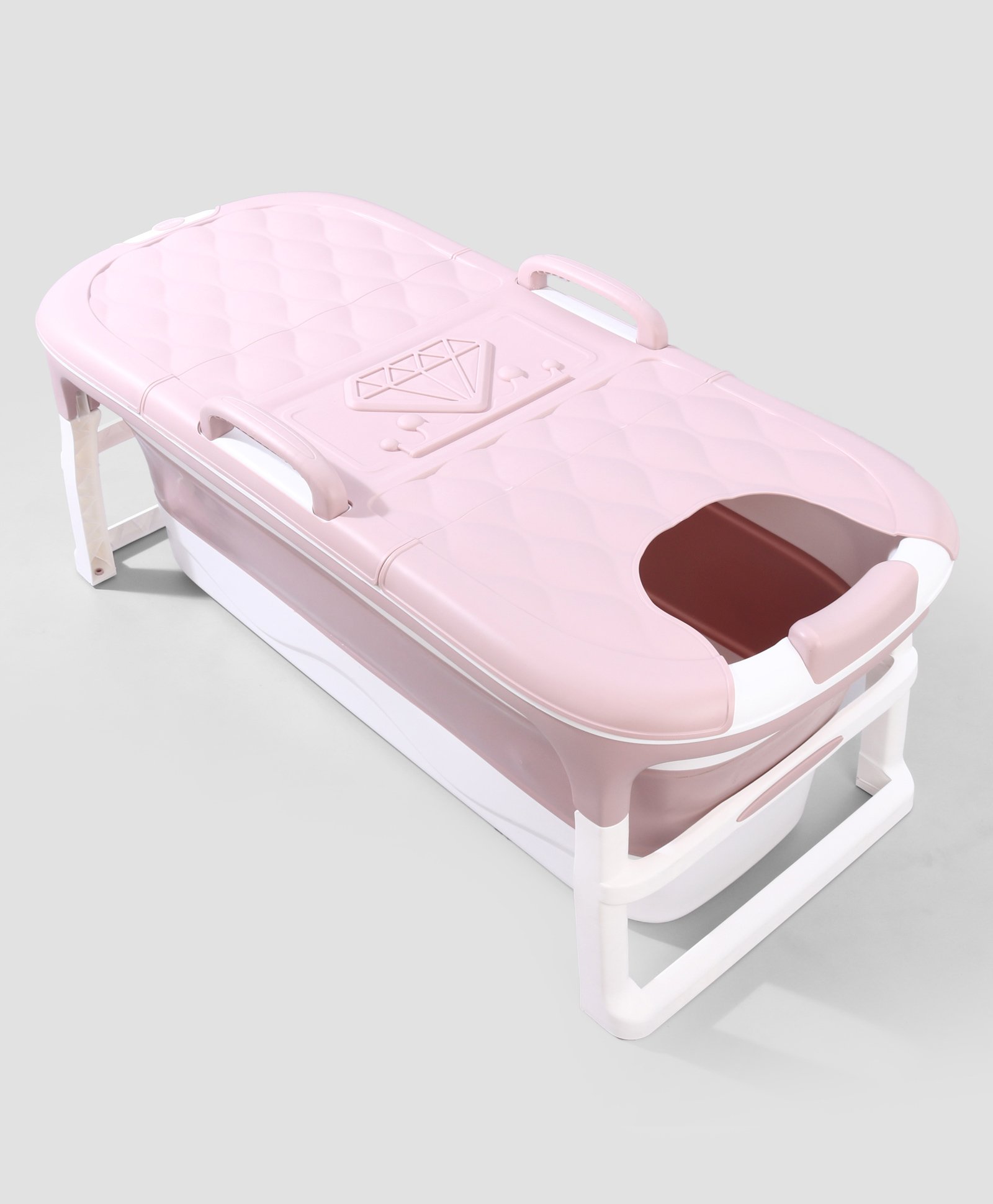 Foldable Baby Bath Tub With Temperature Meter Large - Pink-image-49