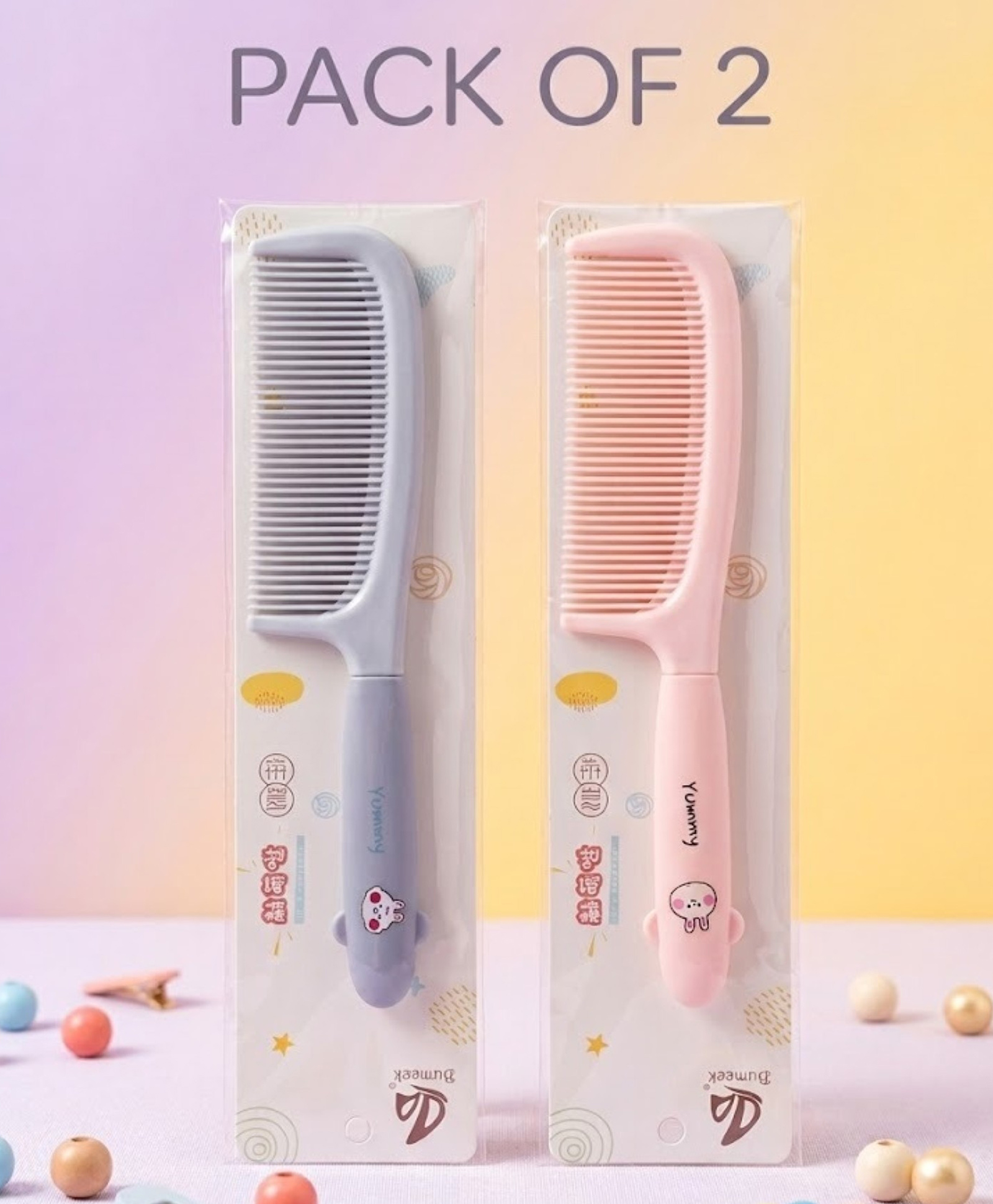 Mihar Essentials Elegant Smooth Hair Comb Pack Of 2 (Color And Print May Vary)-image-13