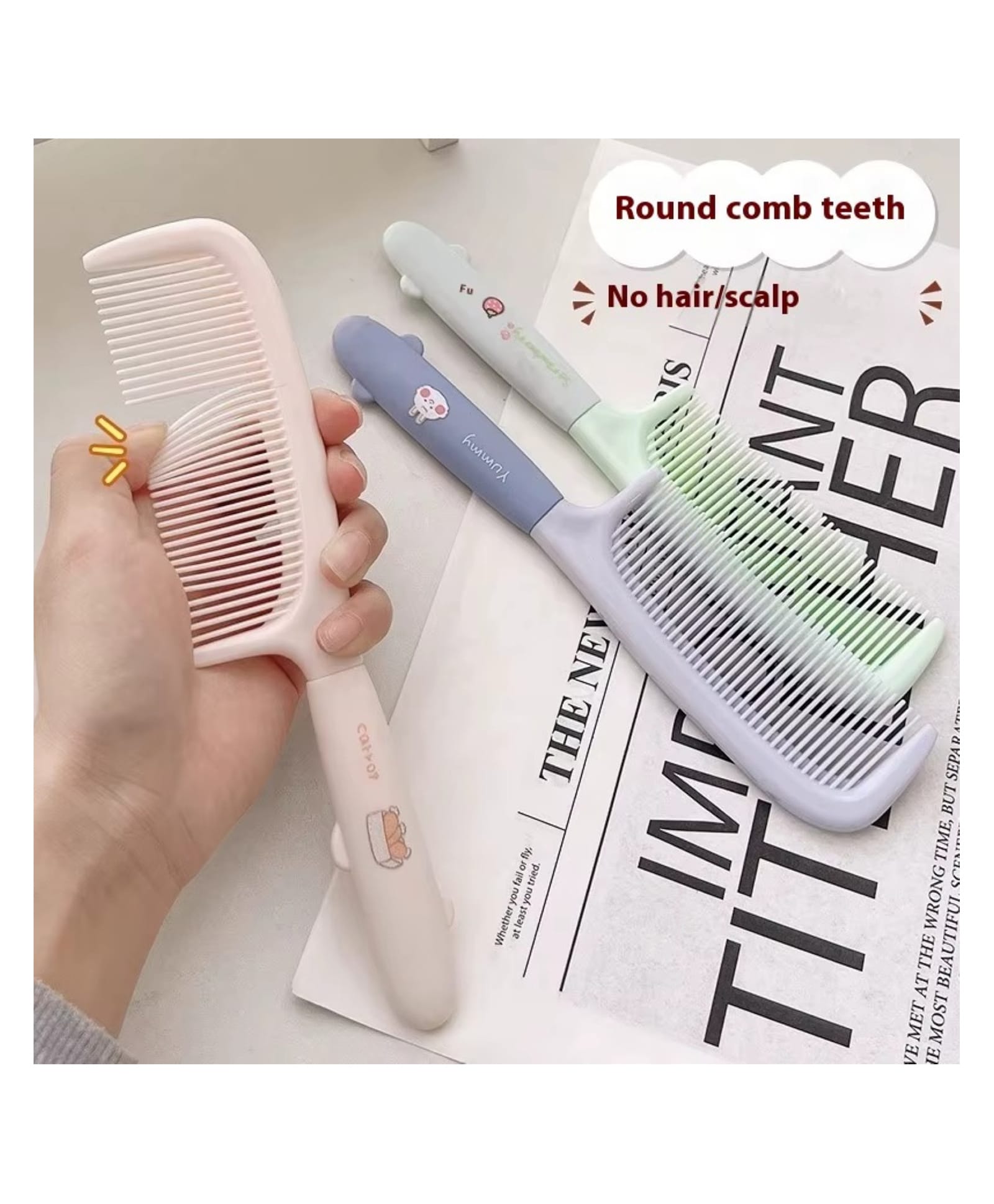 Mihar Essentials Elegant Smooth Hair Comb Pack of 2 (Color And Print May Vary)-picture-31