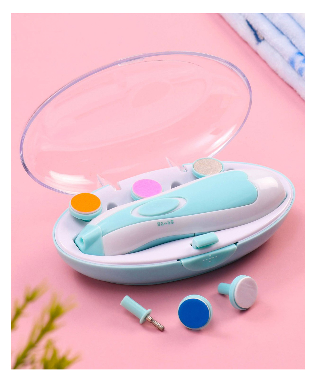 MIHAR ESSENTIALS Baby Electric Nail Trimmer with 6 attachment and LED Light-Color May Vary-image-36