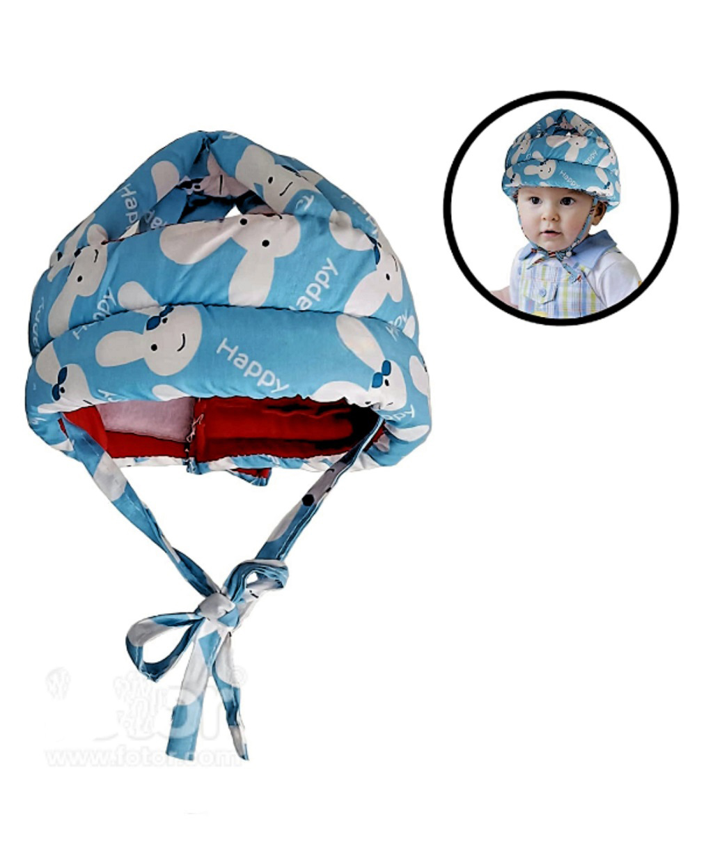 Mihar Essentials Baby Safety Helmet- Blue (Color And Print May Vary)-image-2