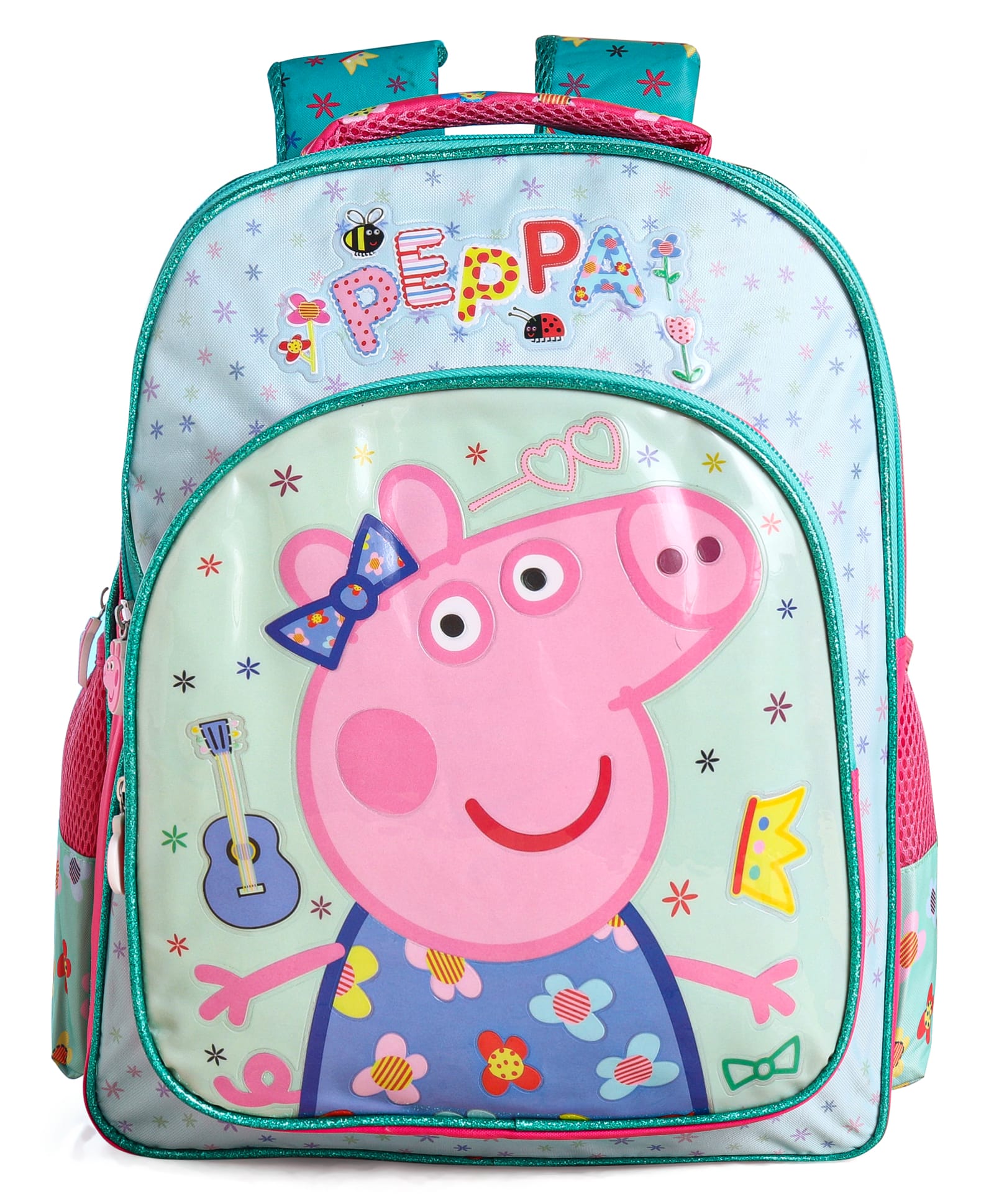 Peppa Pig by Toothless Floral School Bag Pink - Height 14 Inches-image-22