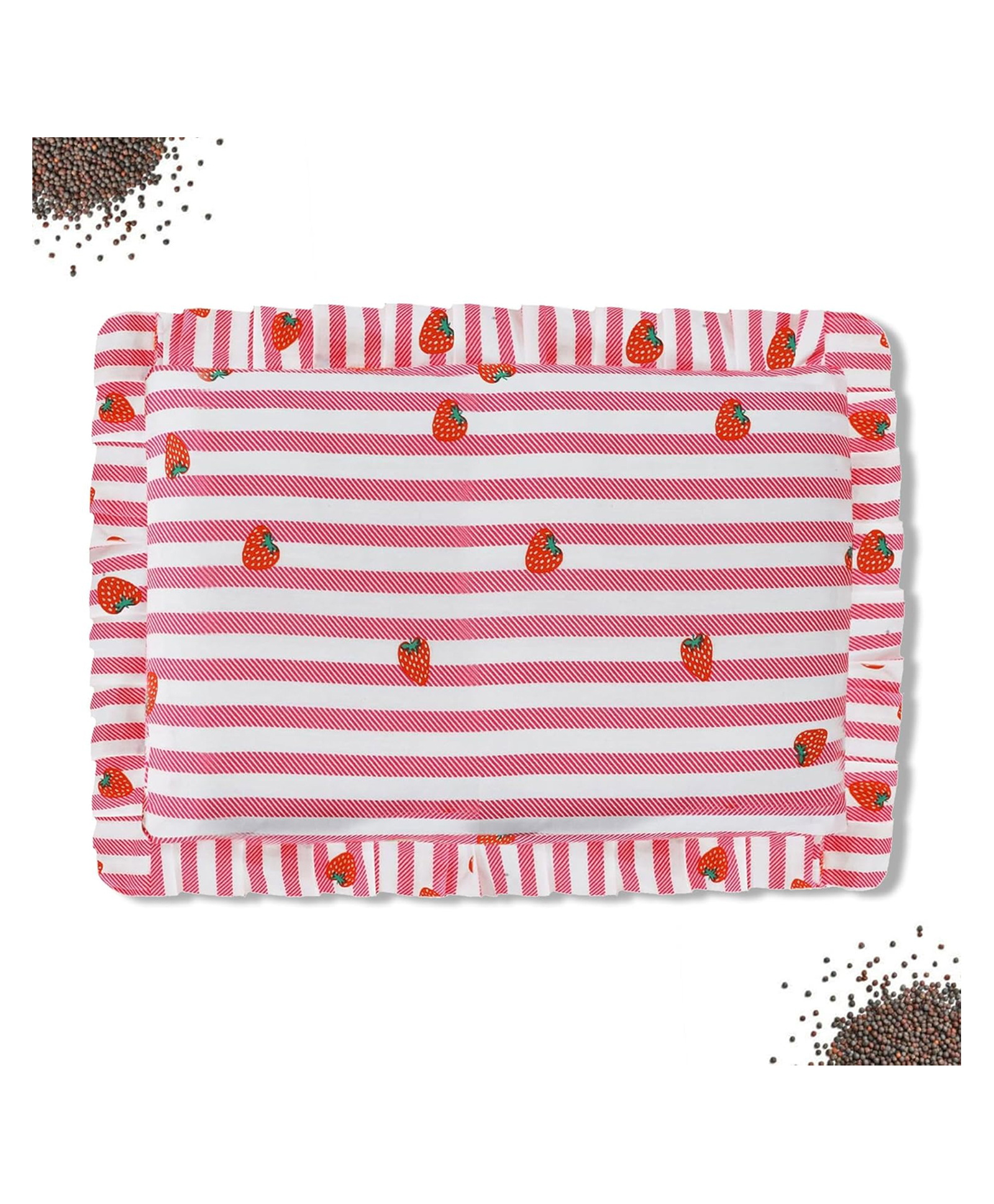 Oyo Baby  Cotton Head Shaping Mustard Seeds Rai Pillow for Baby Head Shaper Sarso Pillow for New Born Baby Strawberry Printed - Pink-picture-11