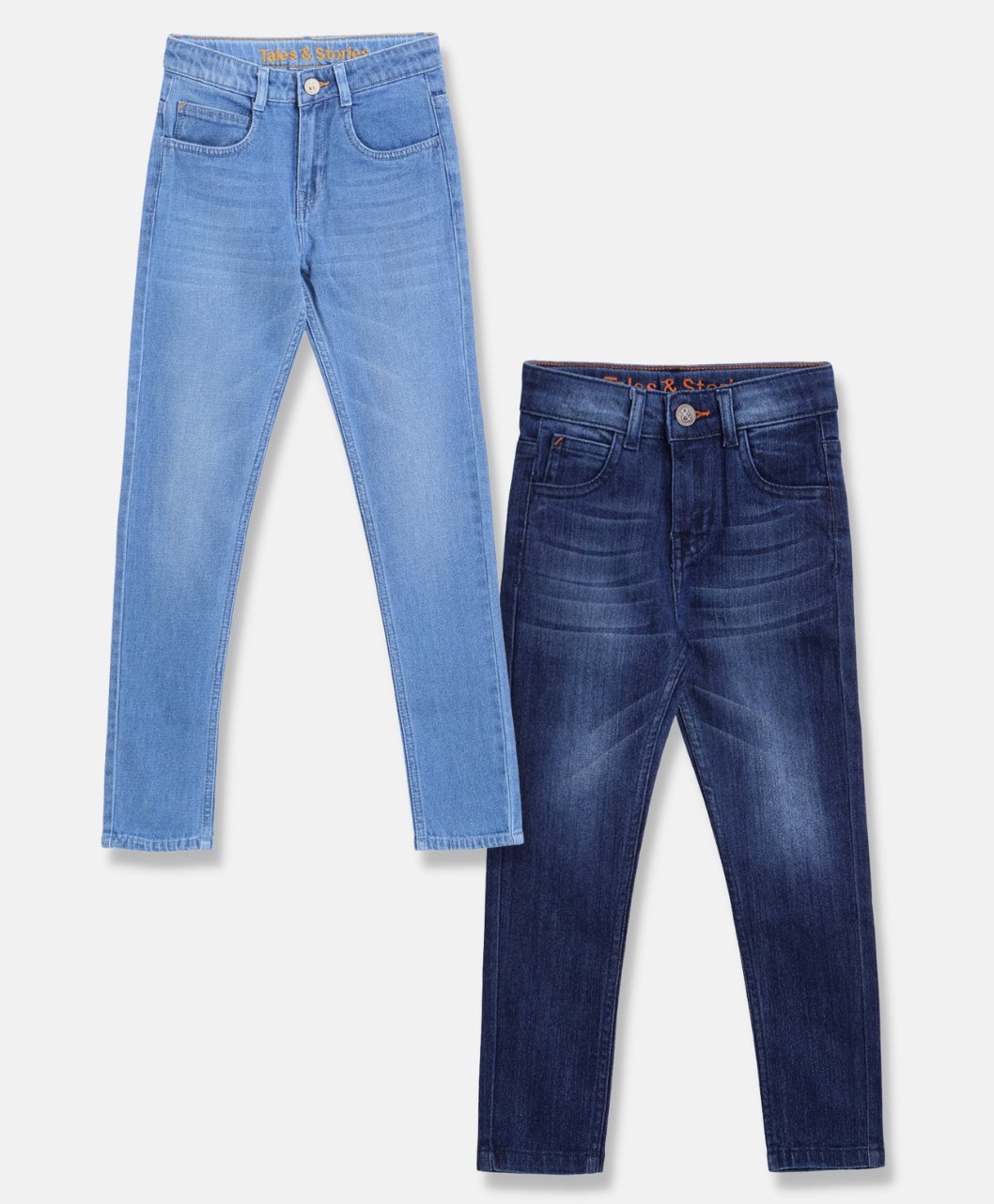 Tales & Stories Pack Of 2 Solid Jeans - Blue Dark Blue-picture-31