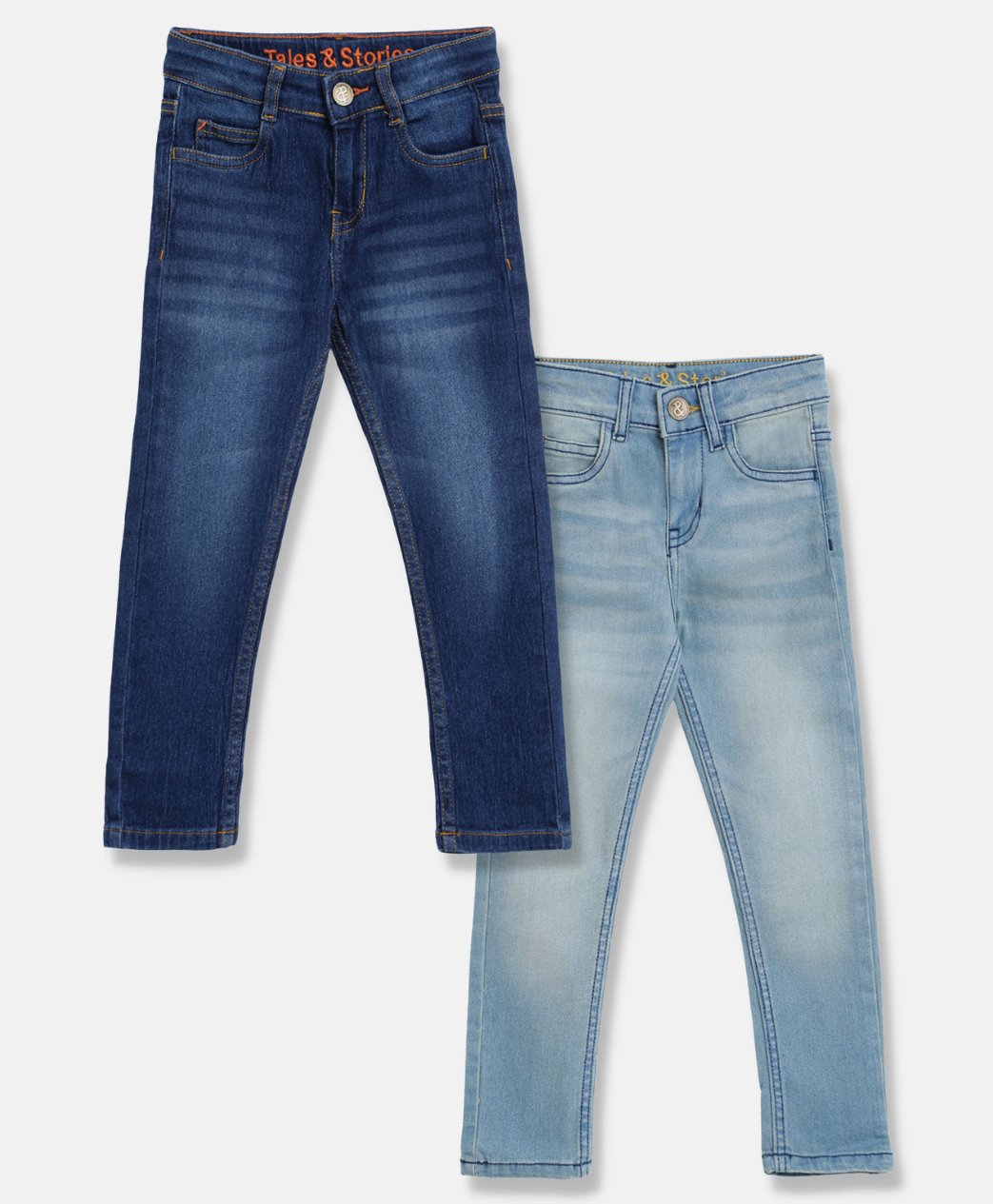 Tales & Stories Pack Of 2 Solid Jeans - Blue Dark Blue-picture-29
