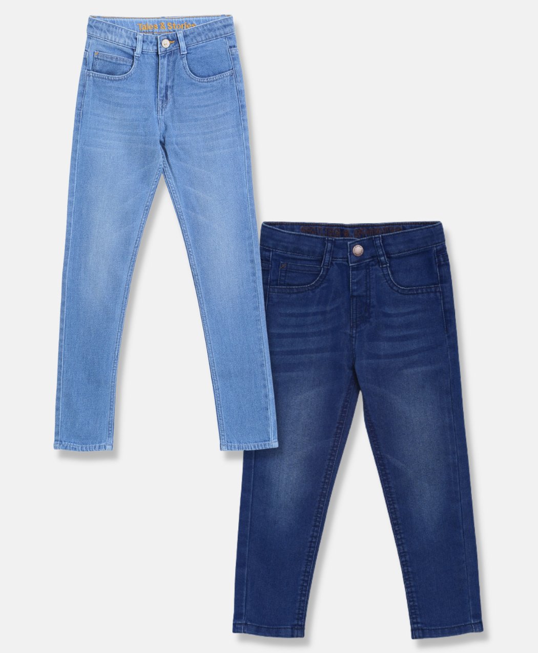 Tales & Stories Pack Of 2 Washed Button Down Jeans - Blue-picture-26