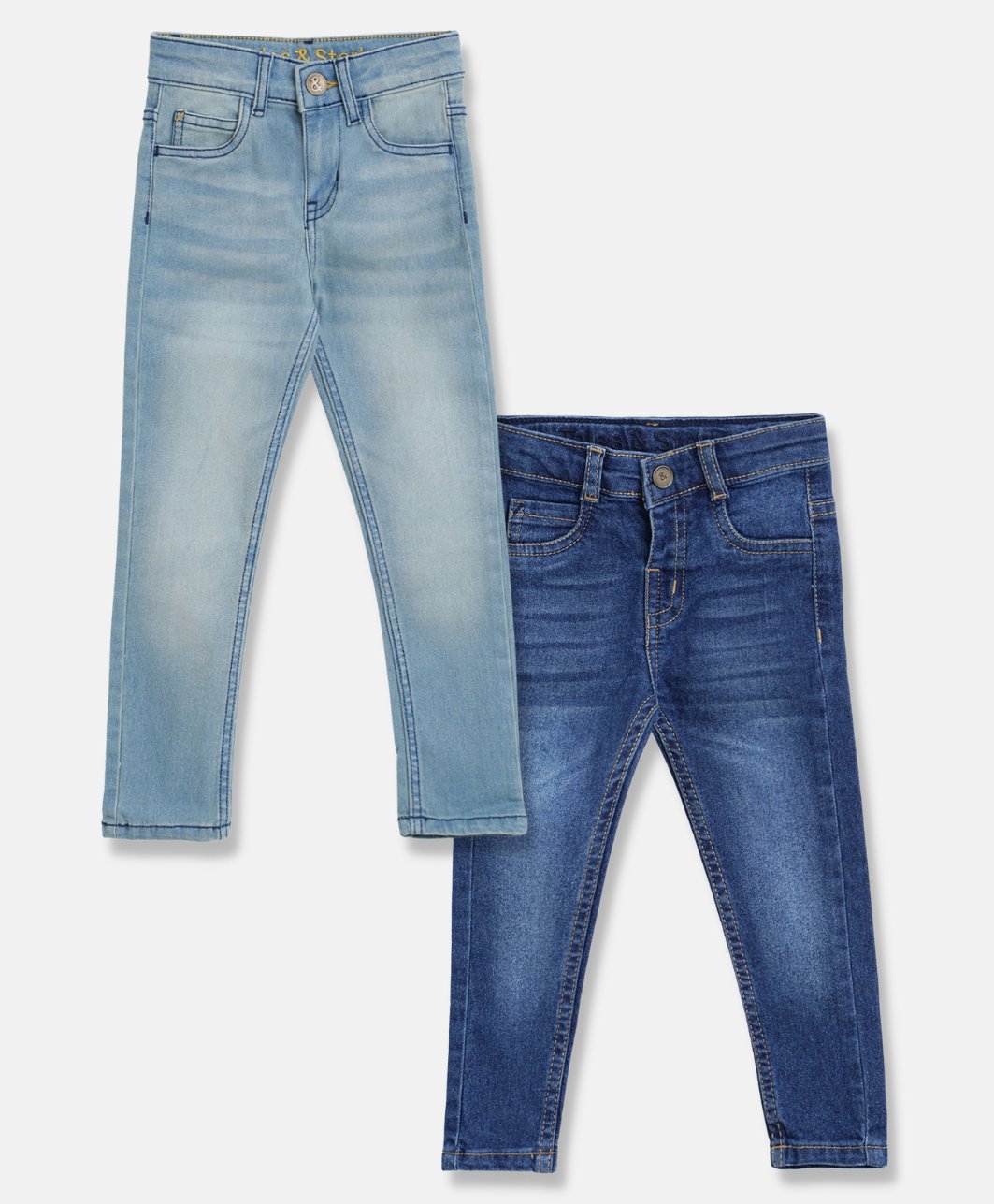 Tales & Stories Pack Of 2 Washed Button Down Jeans - Light Blue-picture-18