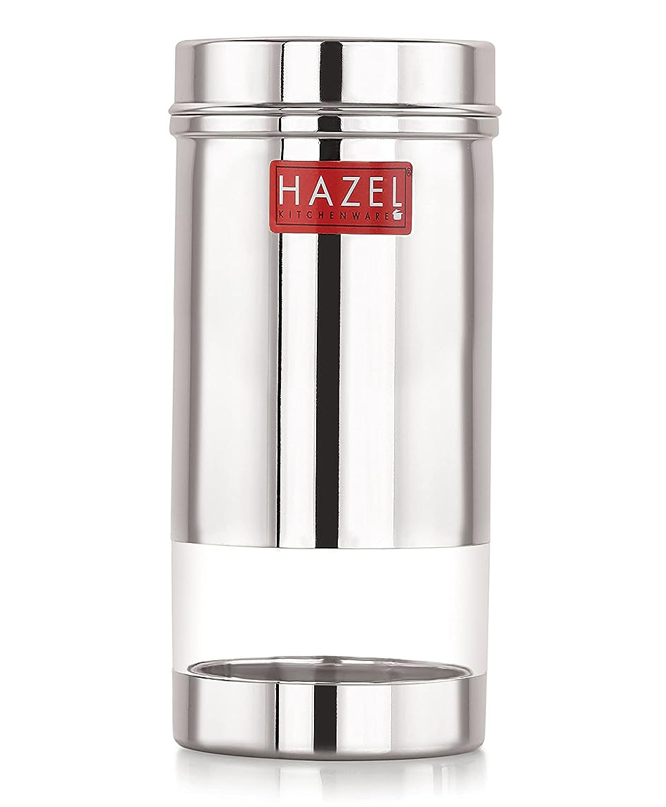 HAZEL Stainless Steel See-Through Storage Containers Fridge Containers for Kitchen Modular Silver - 500 ml-image-1