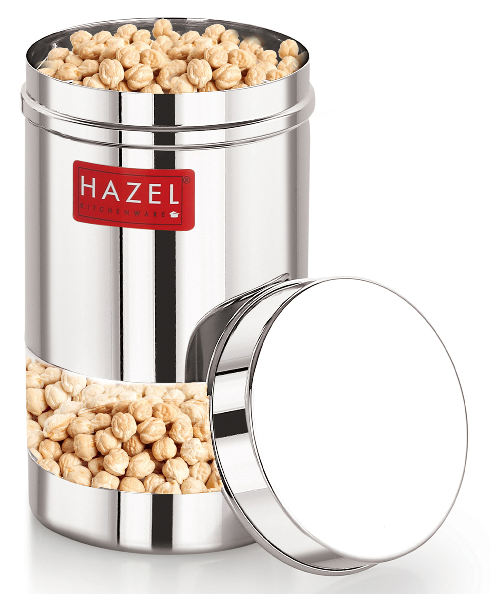 HAZEL Stainless Steel See Through Storage Containers for Kitchen Modular Set of 12 - Silver-image-9