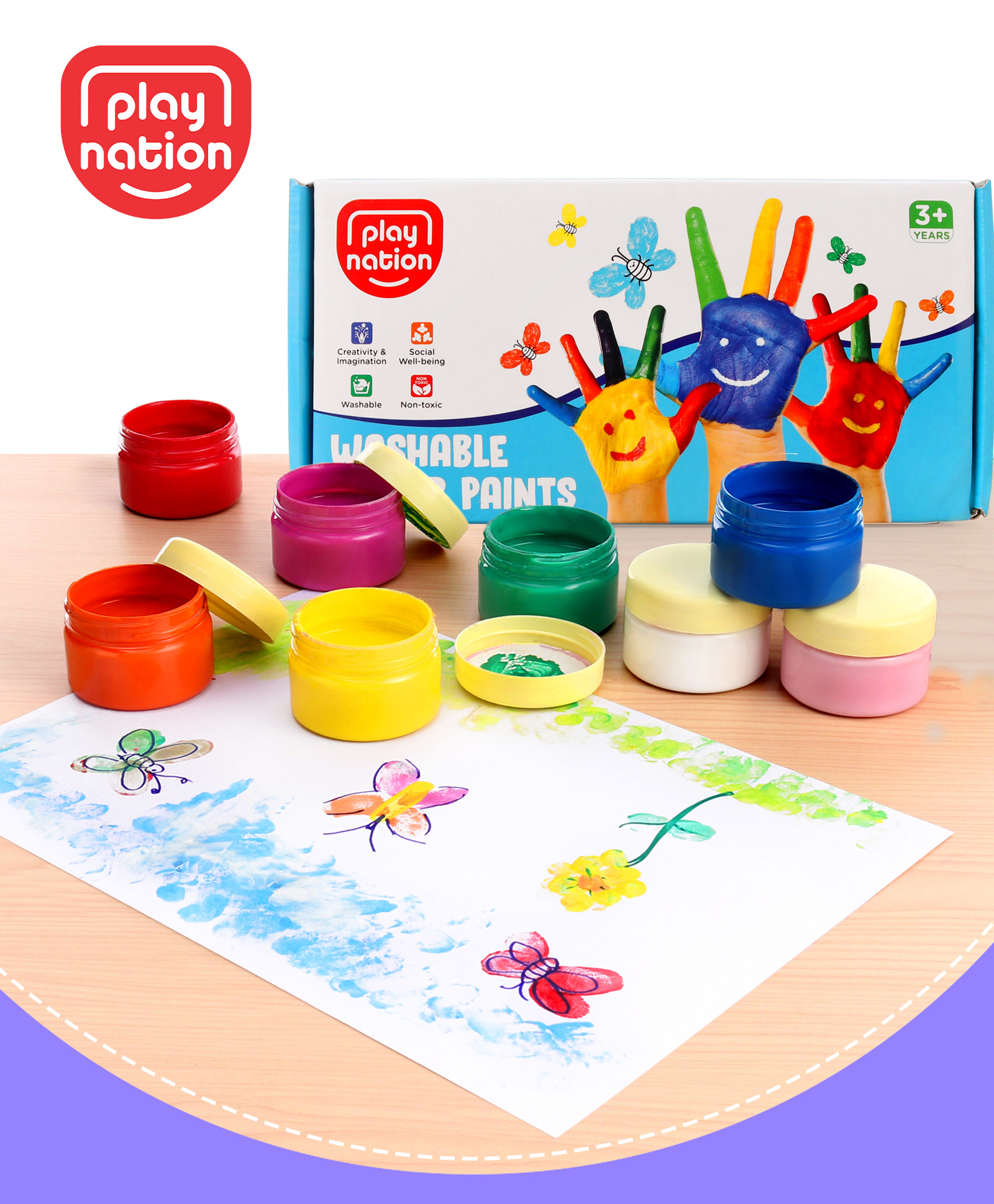 Play Nation Color O Splash Washable Finger Paints - Multicolor-picture-22
