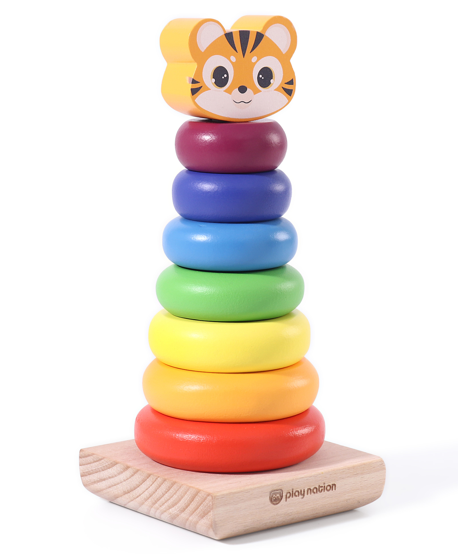 Play Nation Rainbow Stacking Rings Yellow Blue & Red - 7 Rings