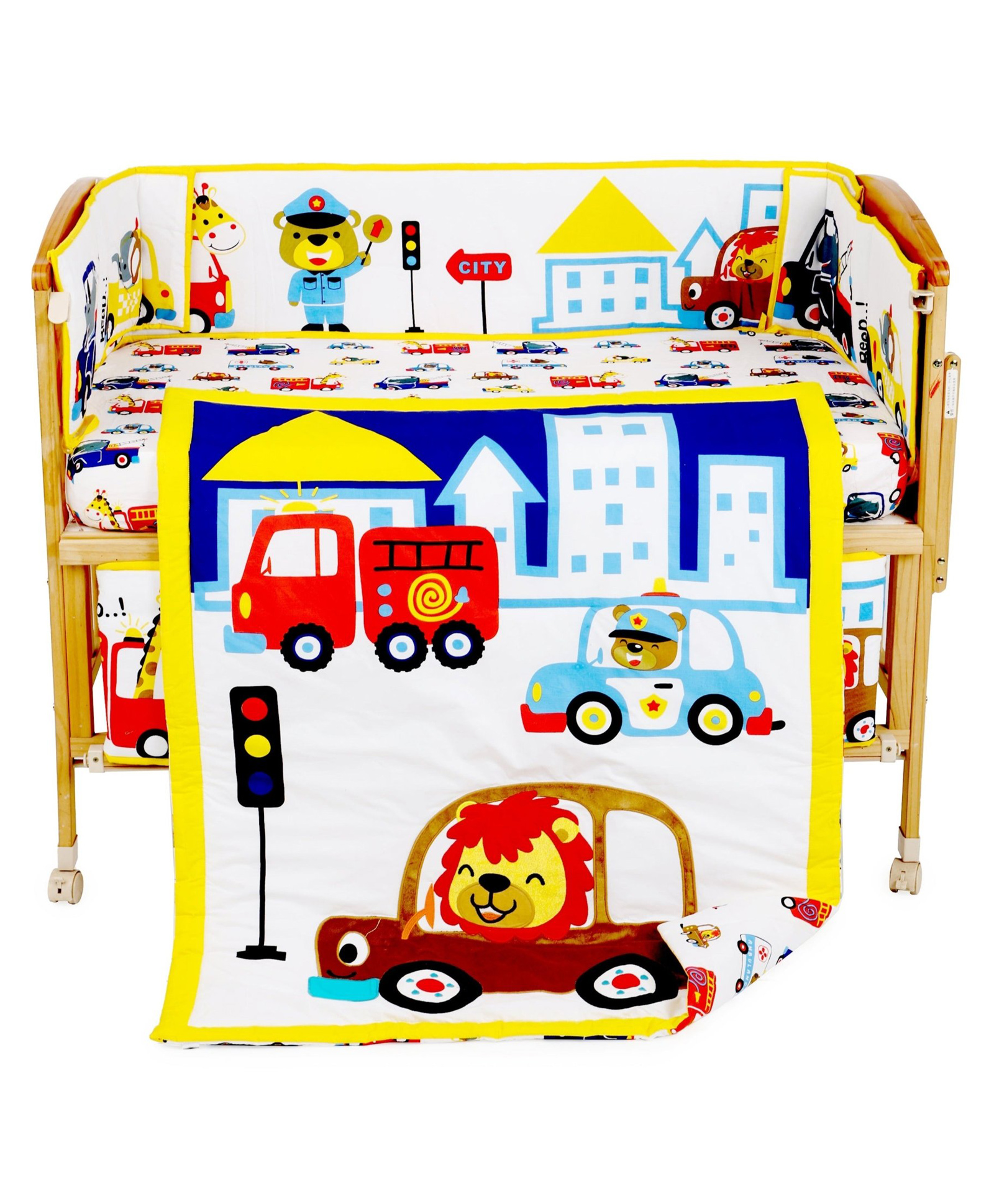 The Mom Store Beep Beep Baby Comforter - White-picture-22