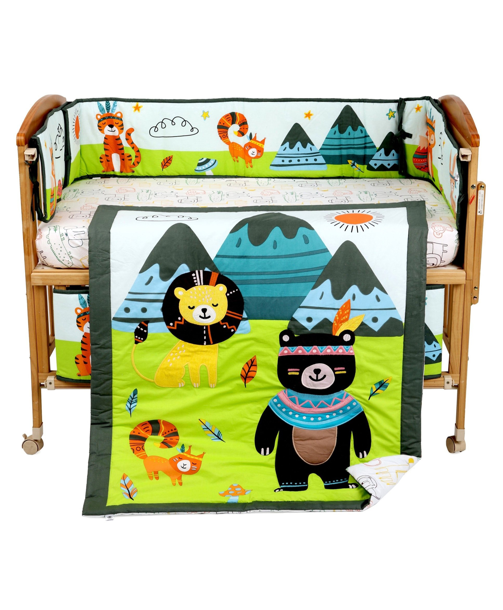 The Mom Store Jungle Tribe Baby Comforter - Green-image-34