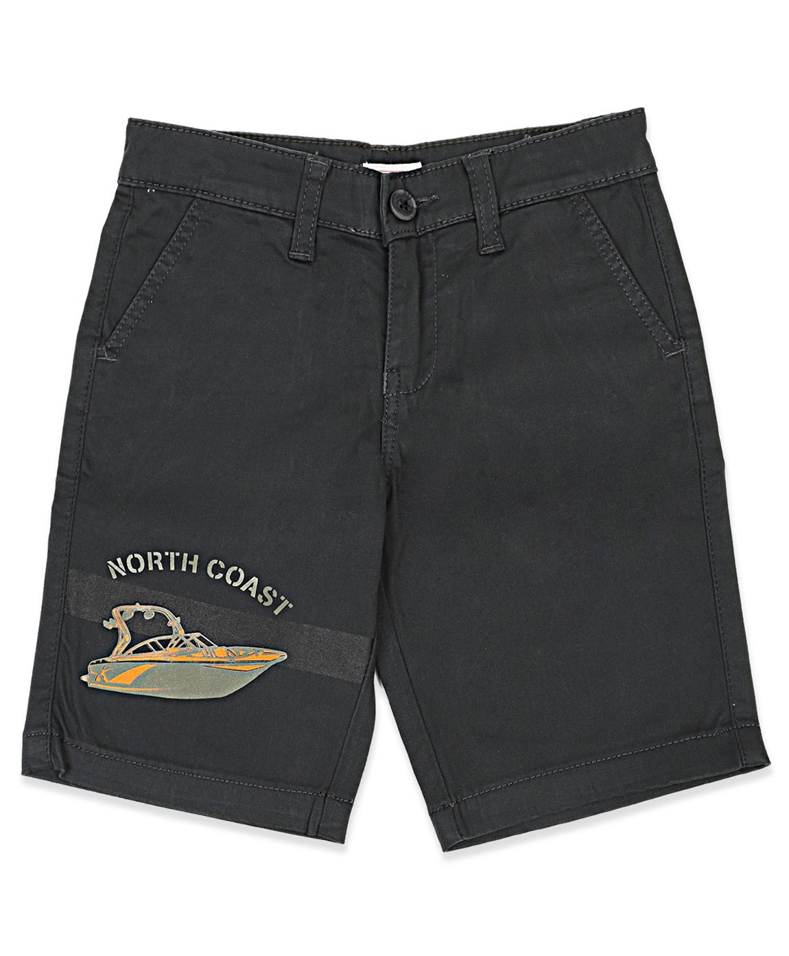 LEO Stretch Fashion Sailor Theme North Coast Ship Printed Bermuda Shorts - Dark Green-picture-7