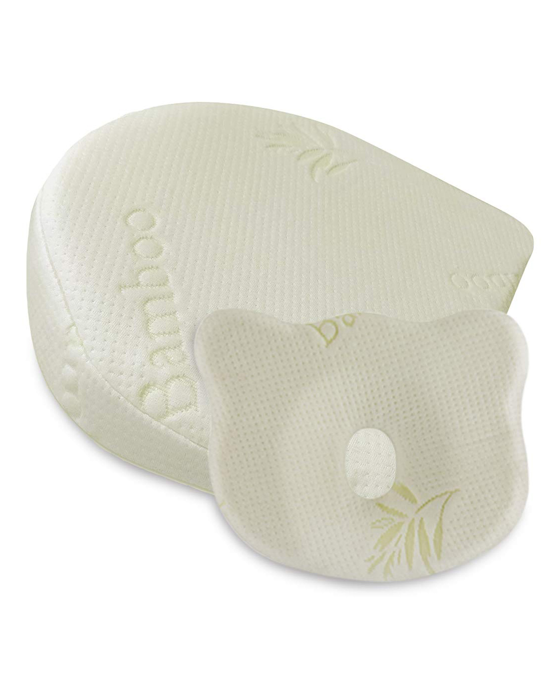 The White Willow Memory Foam Head Shaping Pillow and C Shaped Crib Wedge for Acid Reflux Colic Anti Vomiting Special High Inclined Design for Infant - White-picture-17