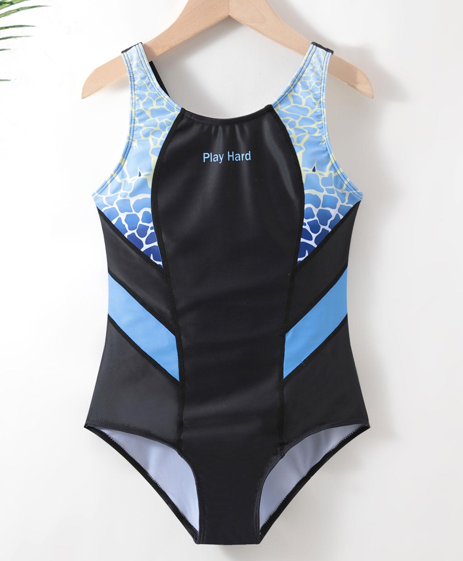 Kookie Kids Sleeveless V Cut Swimsuit Solid Print - Black-image-21