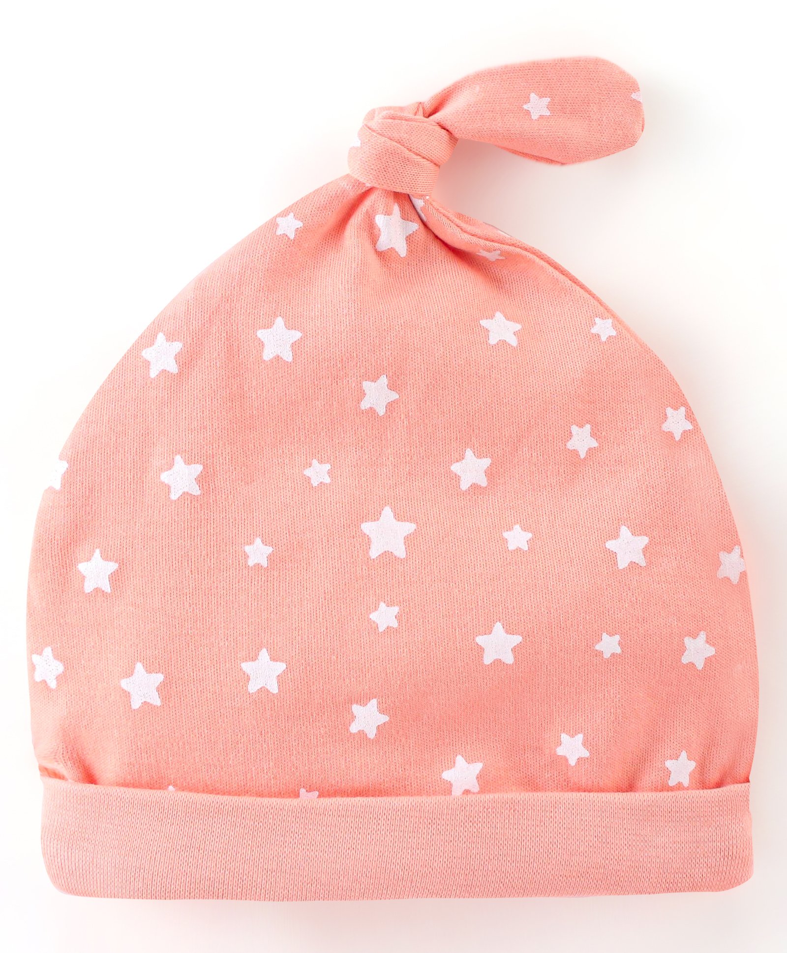 Babyhug 100% Cotton Cap Star Print - Peach-image-49