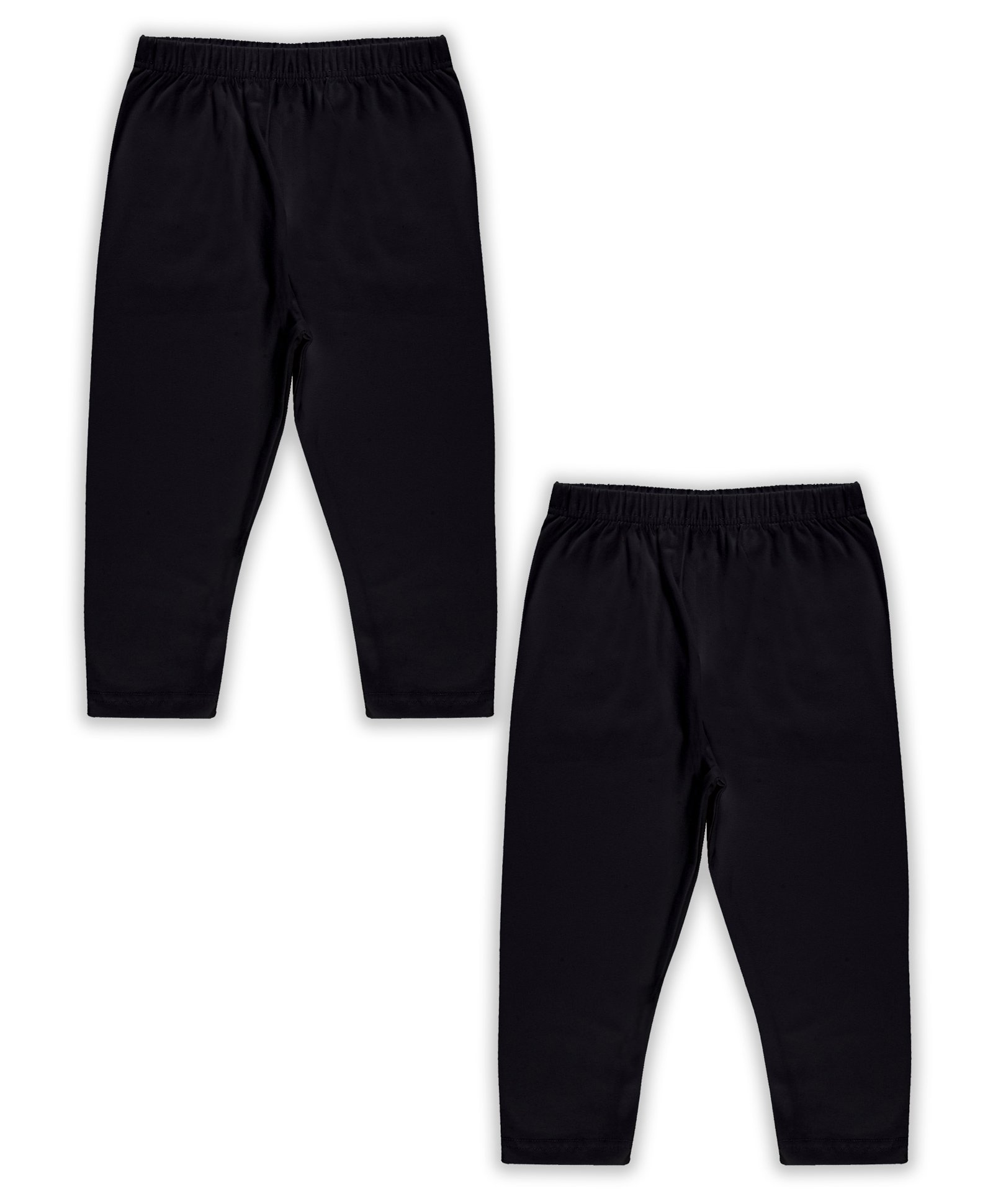 Kiddopanti Pack Of 2 Solid Capri Leggings - Black-picture-36