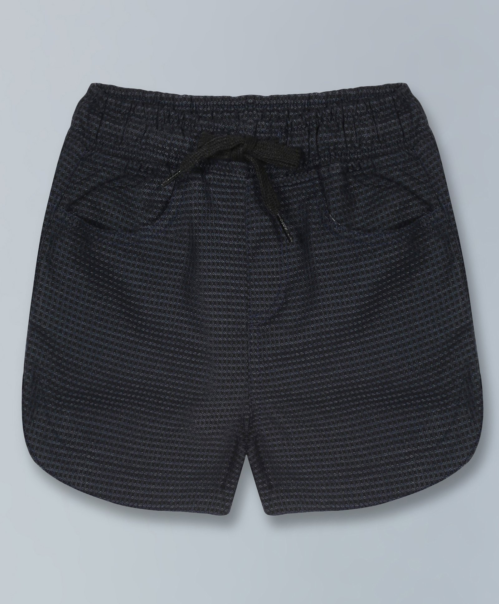 Kiddopanti Abstract Self Designed Roll Up Hot Shorts - Navy Blue  & Black-picture-21