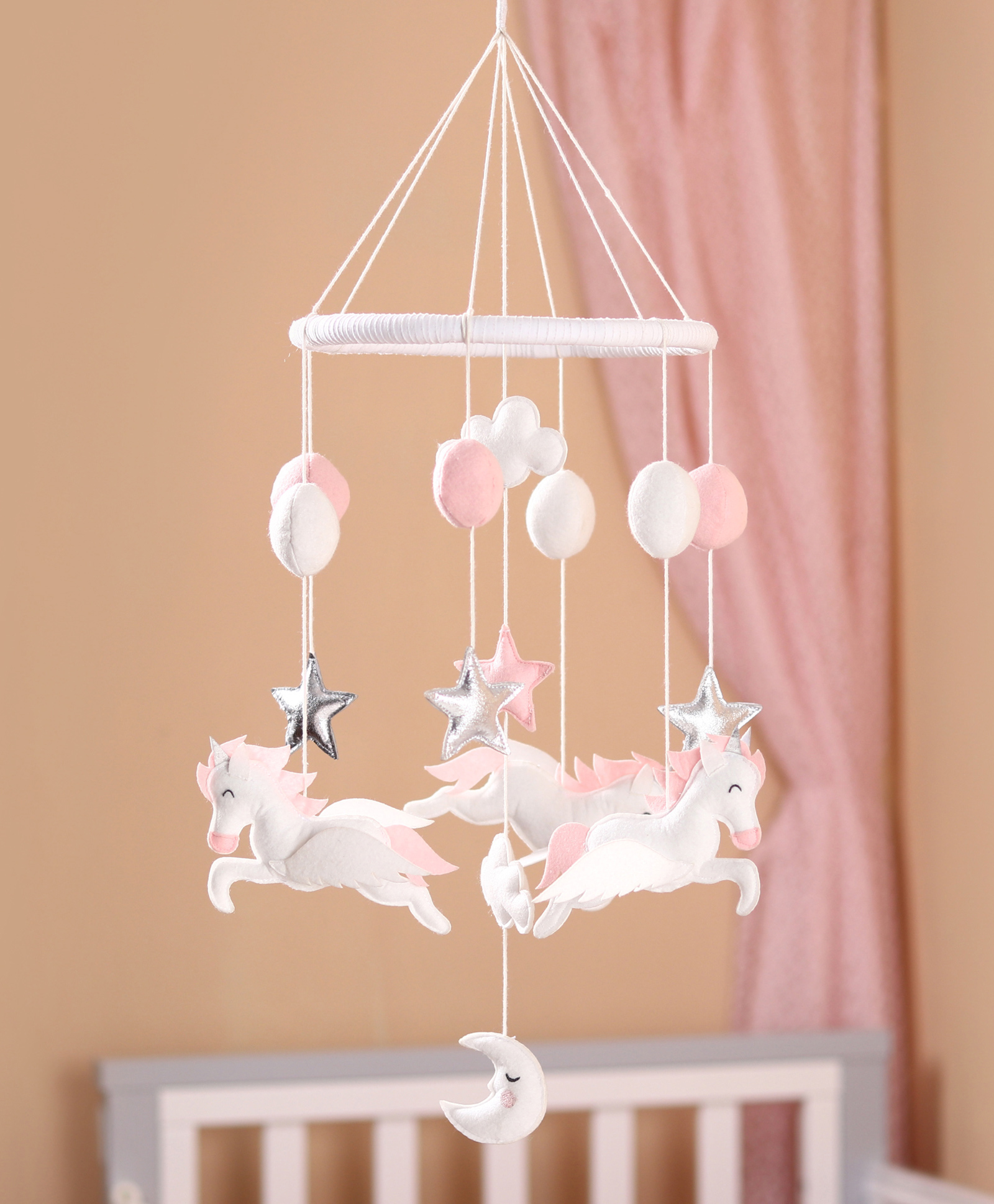 Bonfino Lullaby Unicorn Cot Mobile- Multicolor-picture-23