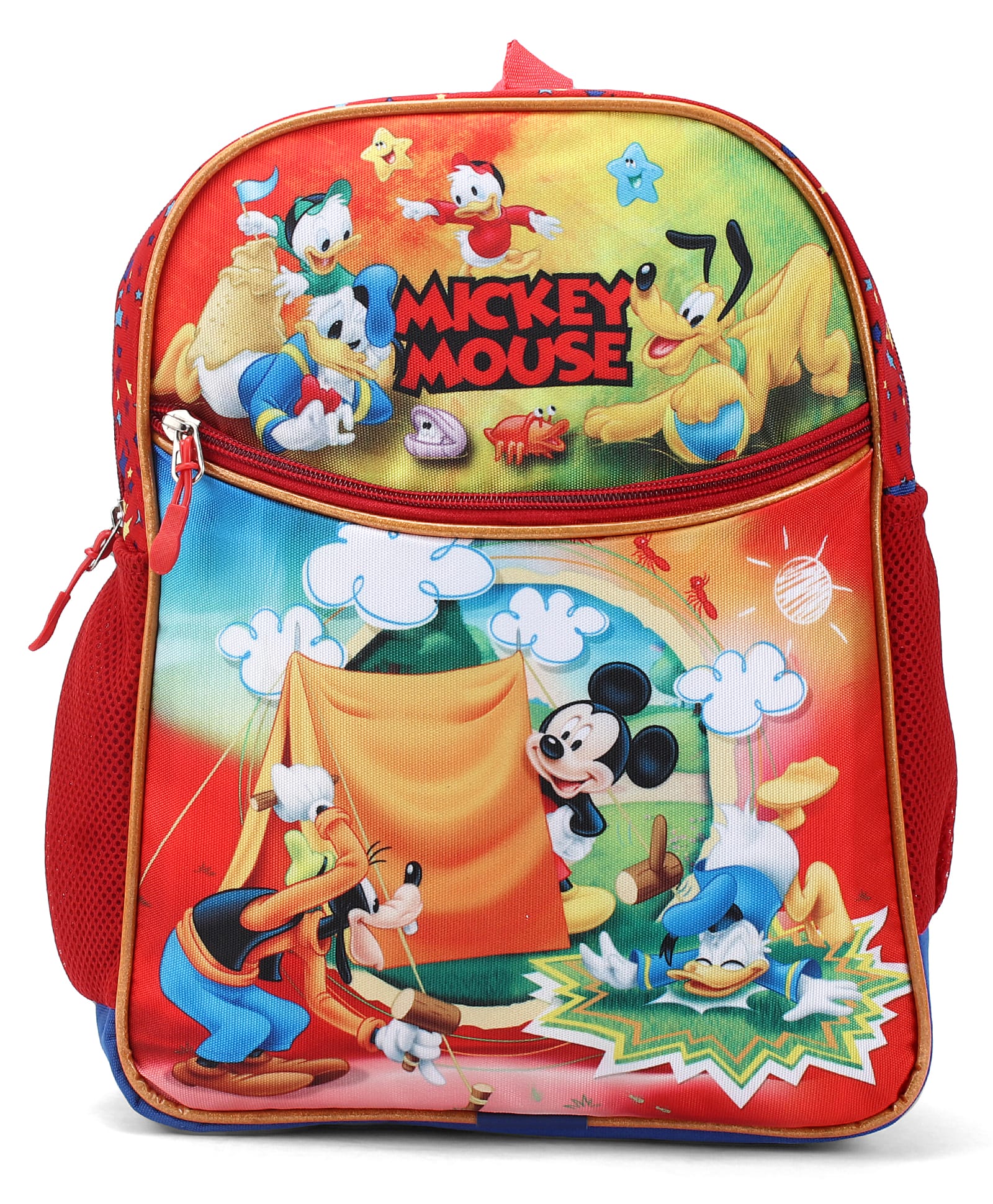 Mickey Mouse And Friends 14 Inches Kids School Bag With 2 Compartments & 1 Front Pocket - Red-image-38