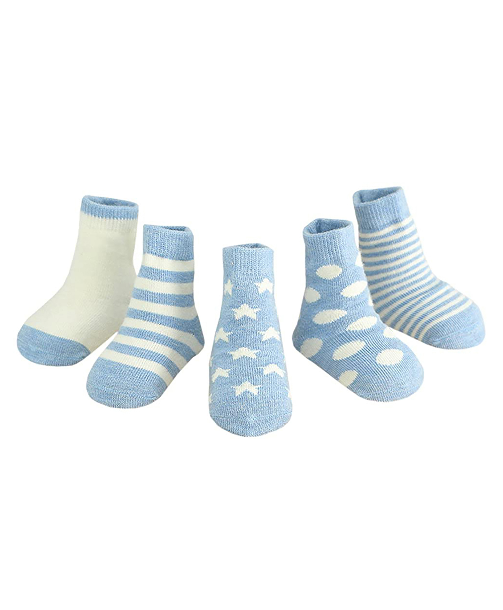 MOMISY Tube Socks Toddlers Infant Autumn Socks Pack of 5 - Light Blue-image-8