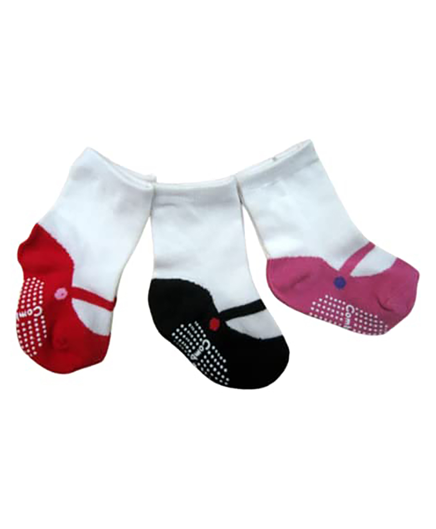 MOMISY Infant Ankle Socks Stretch 3 Pairs - Red-image-32