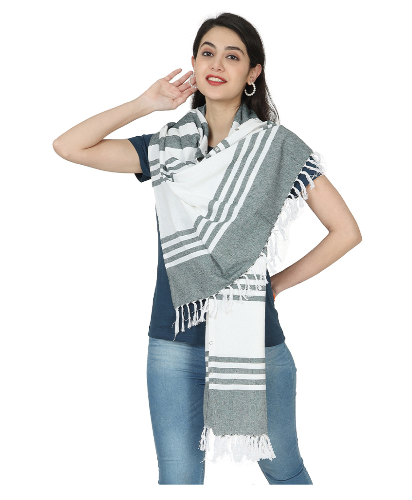nene Mother's Multi Purpose Large Size Nursing Feeding Scarf Wrap Stole - Green-image-31