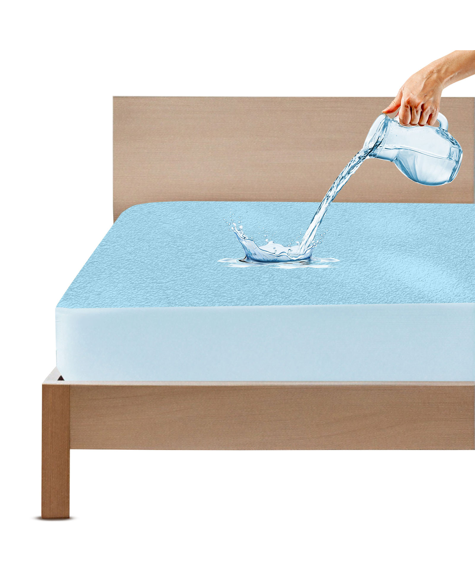 GADDA CO Cotton Waterproof Bamboo Single Bed Protector Mattress Cover - Blue-picture-16