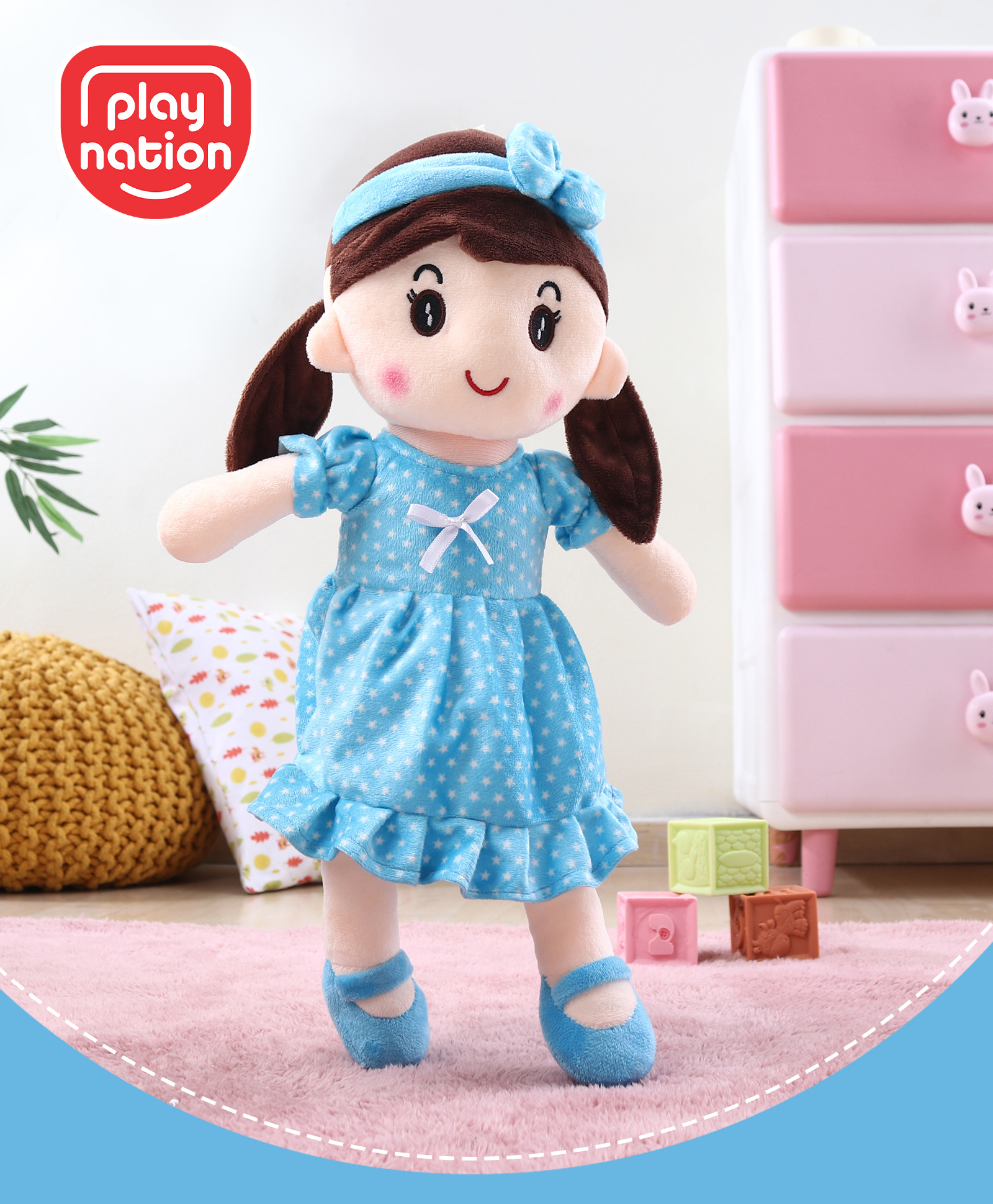 Play Nation Emma Candy Doll Blue - Height 45 cm
