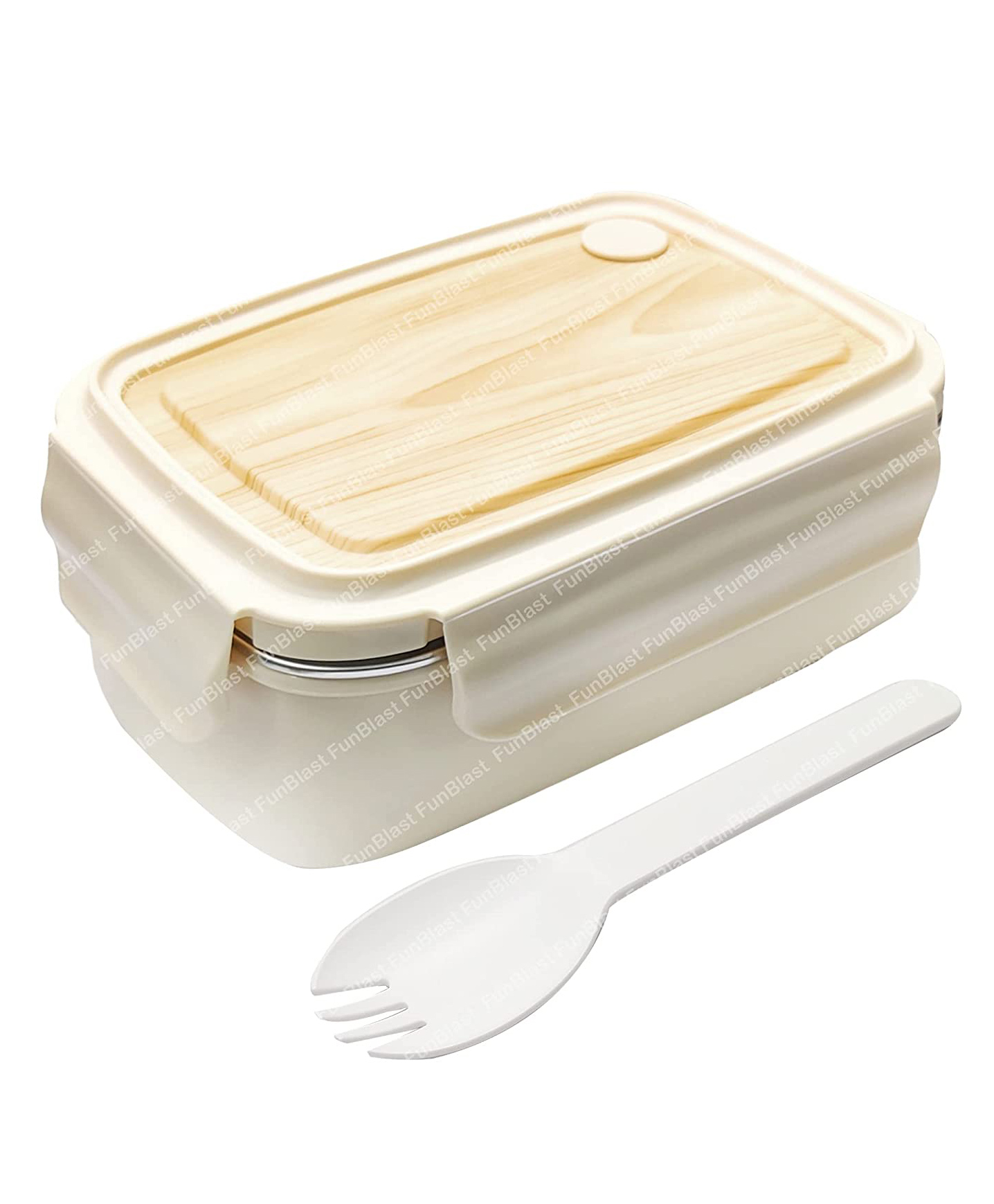FunBlast Insulated Single Layer Lunch Box with Fork - Brown-image-34