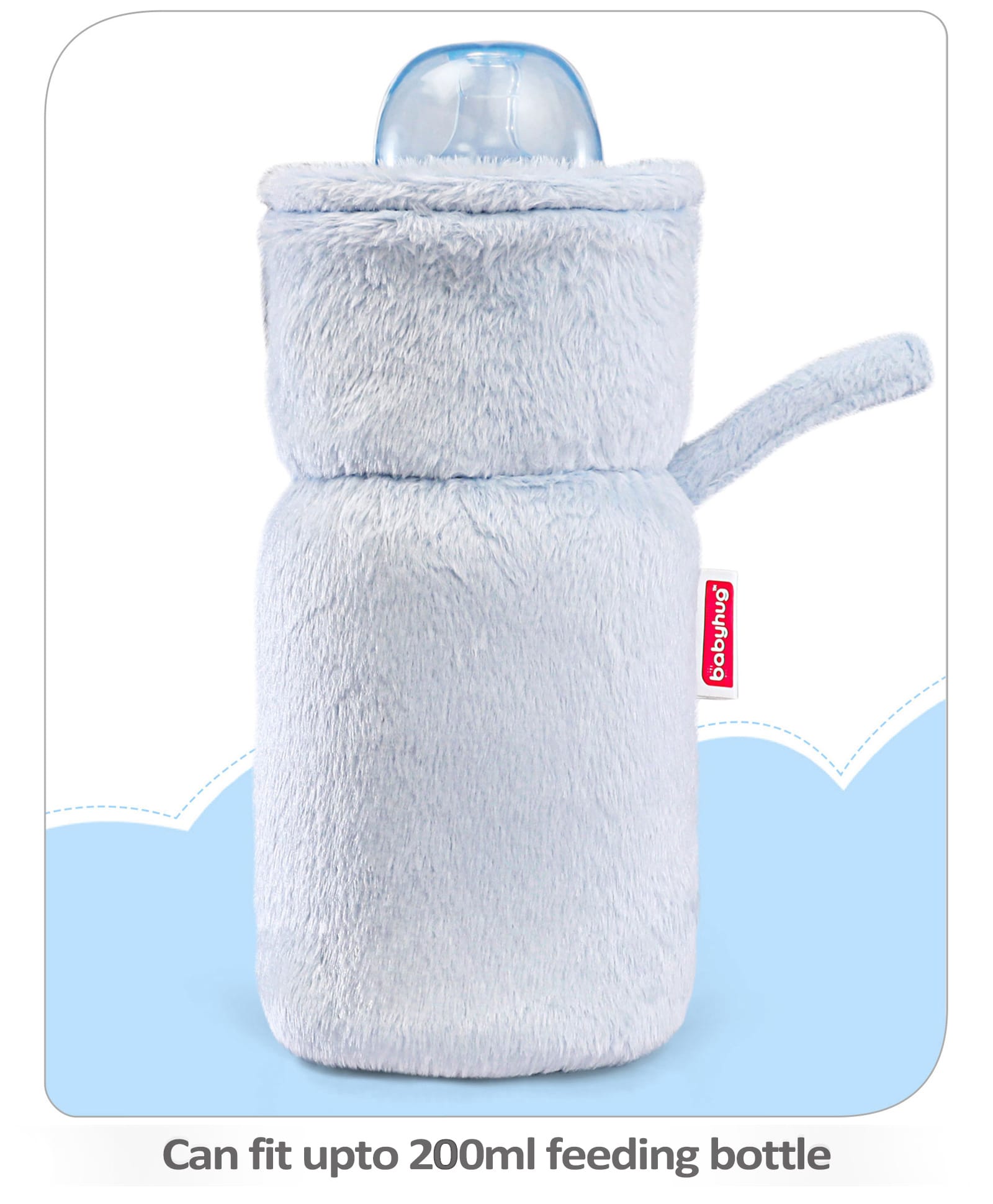 Babyhug Premium Feeding Bottle Cover with Sherpa Lining Blue - Fits upto 330 ml-image-44