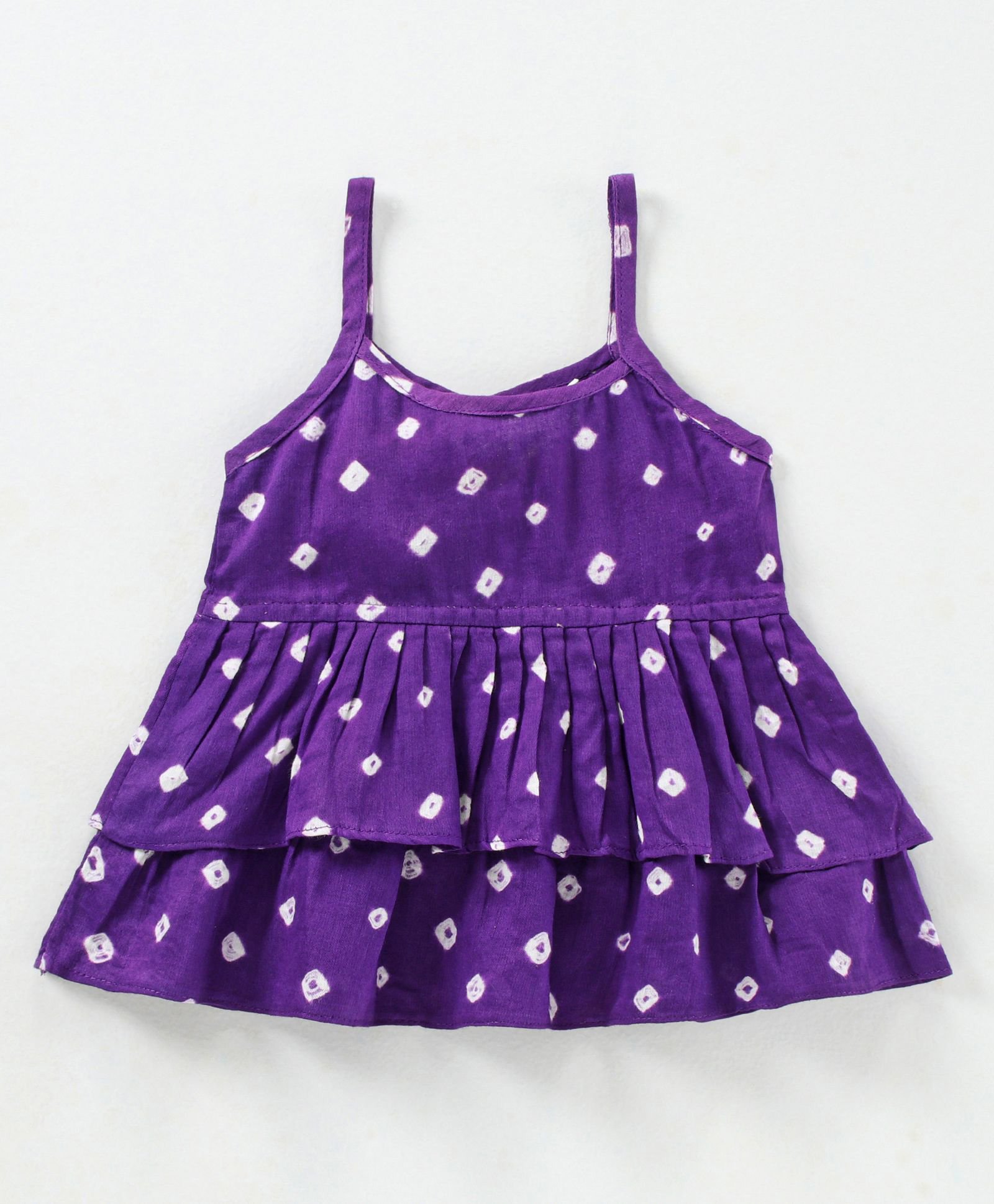 JAV Creations Sleeveless Bandhej Motif Designed Peplum Layered Top - Purple-picture-14