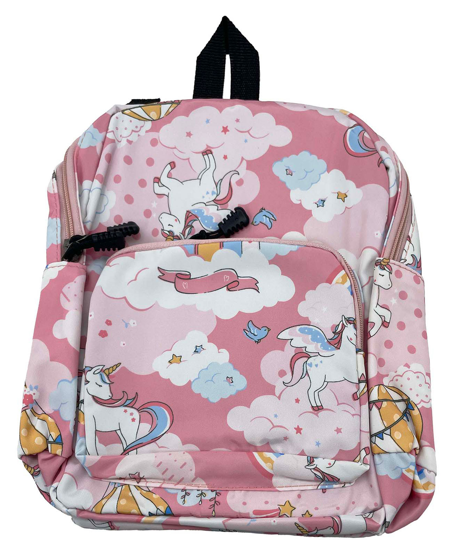 SYGA Bag Unicorn Cartoon Backpack Nylon Kids Chest Multi Purpose Baby Messenger Shoulder Bag Printed Height 9.8 Inches - Pink-image-15