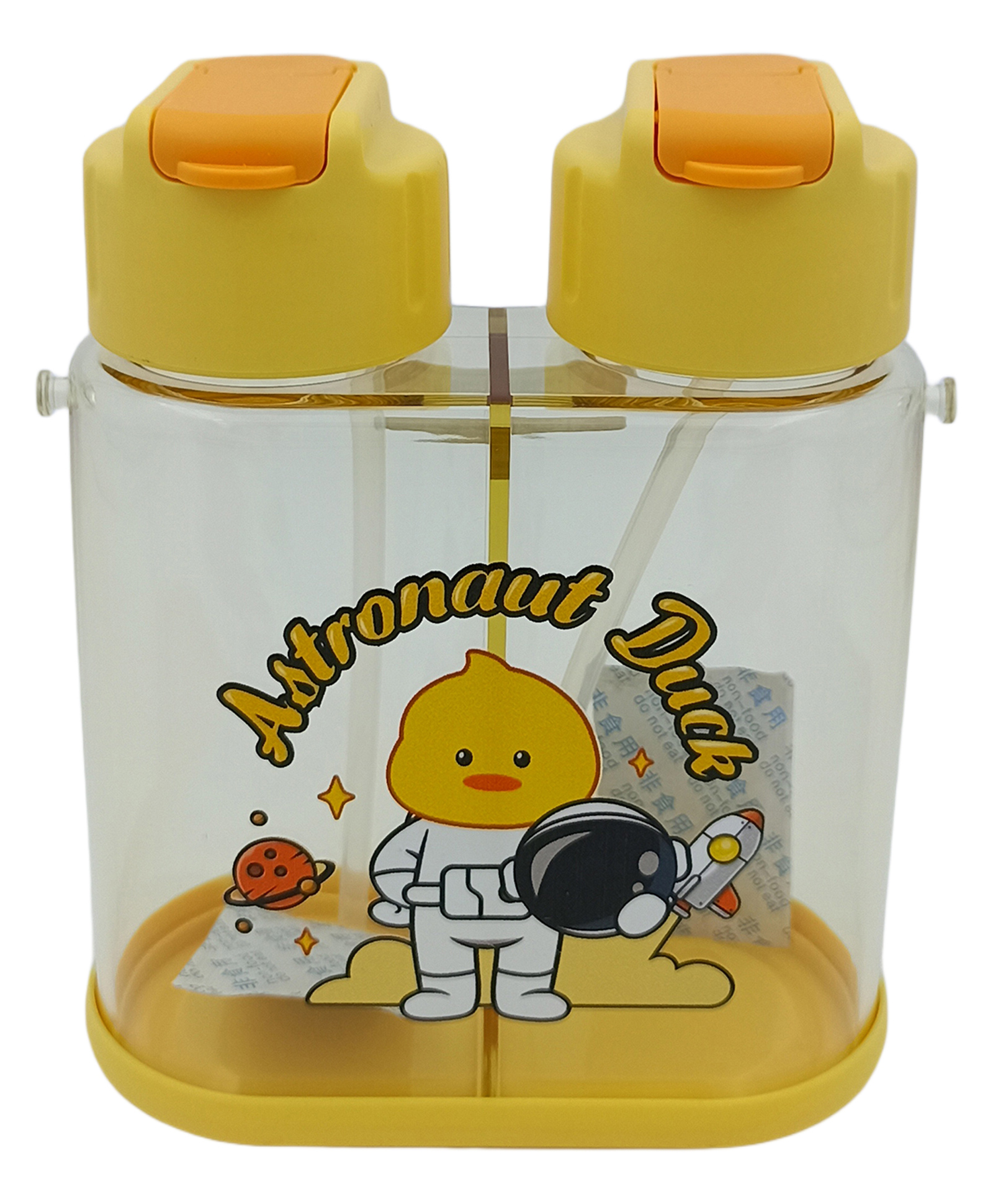 SANJARY Double Sided Water Bottle With Soft Grip Strap Yellow - 640 ml-picture-11