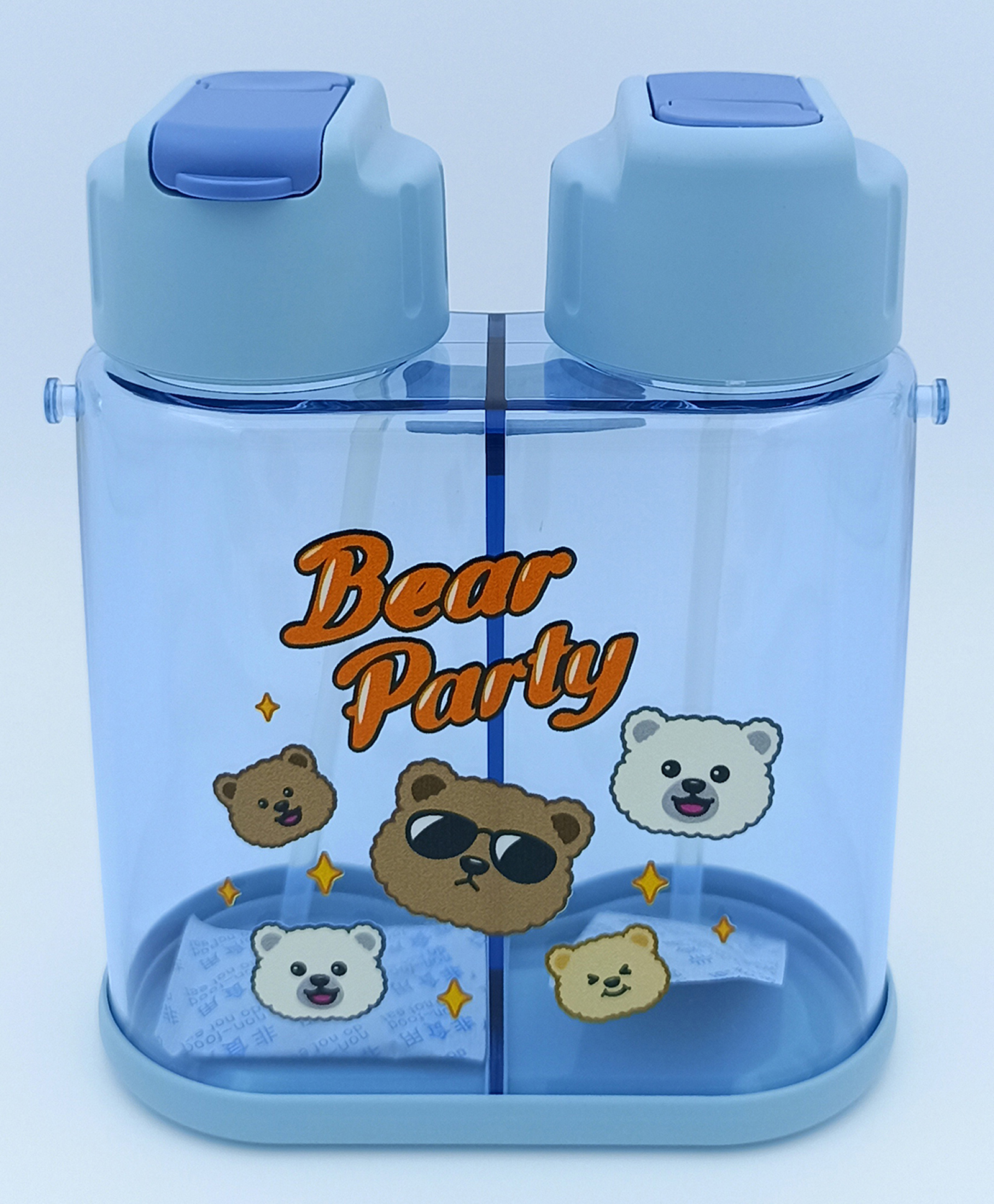 SANJARY Double Sided Water Bottle With Soft Grip Strap Blue - 640 ml-picture-22
