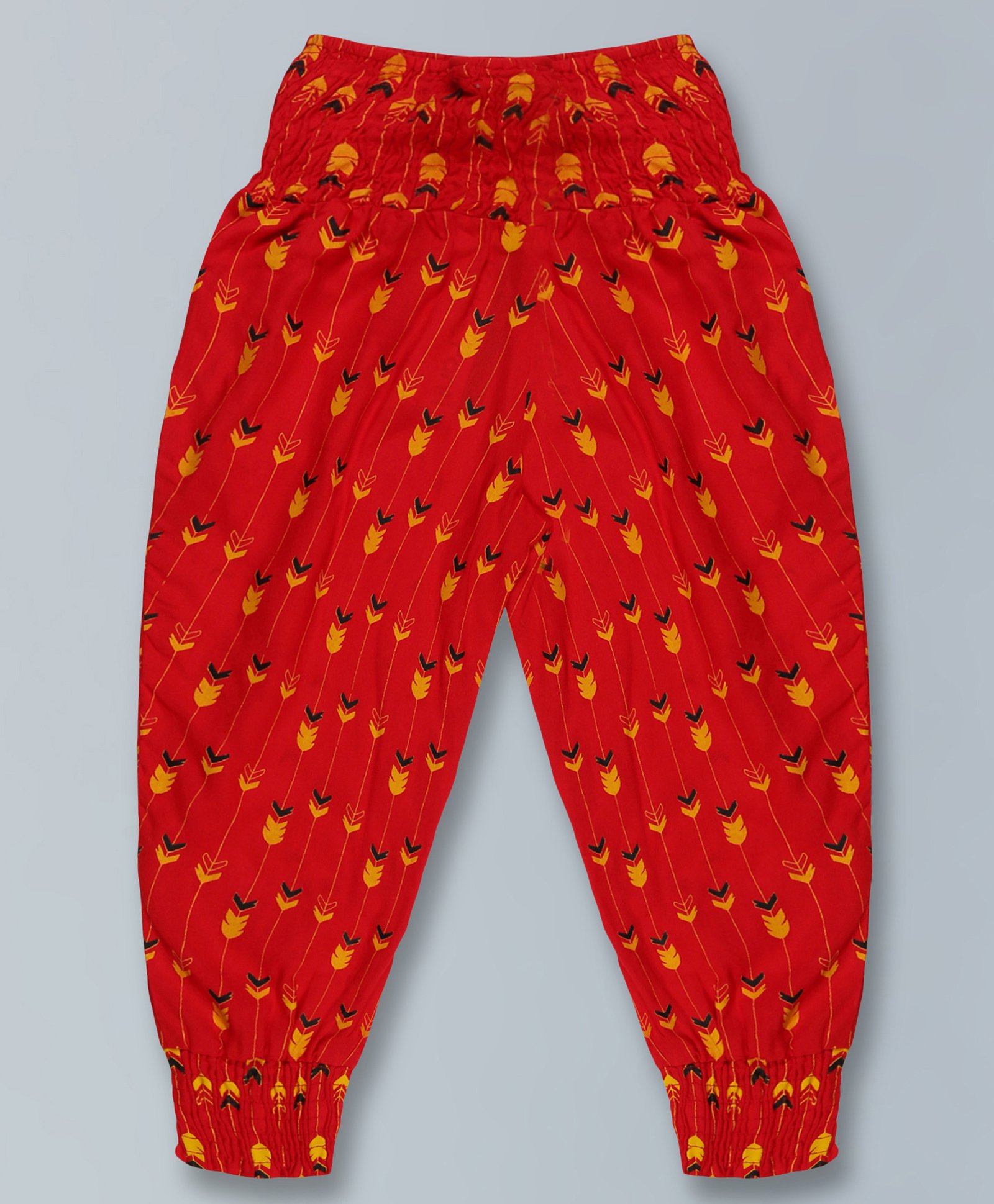 Kiddopanti All Over Arrows Printed Smocking Harem Pant - Red-picture-11
