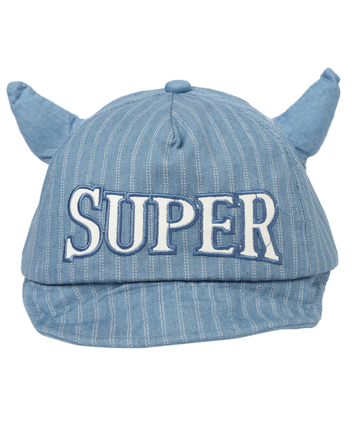 Kid-O-World Super Patch Embroidered Chalk Double Striped Cap - Light Blue-picture-24