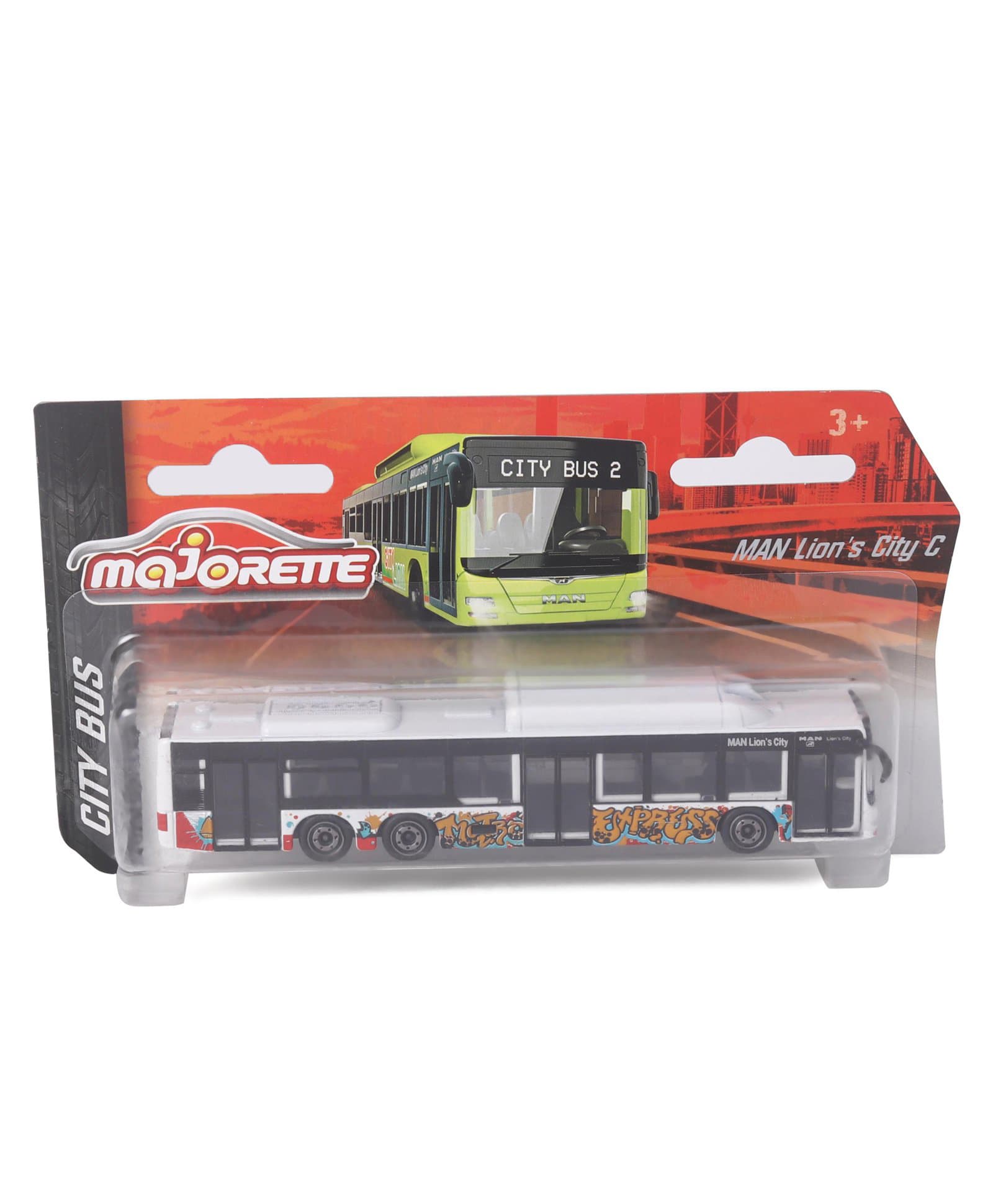 Majorette Man City Bus Die Cast Free Wheel Model Toy Vehicle -White-picture-20