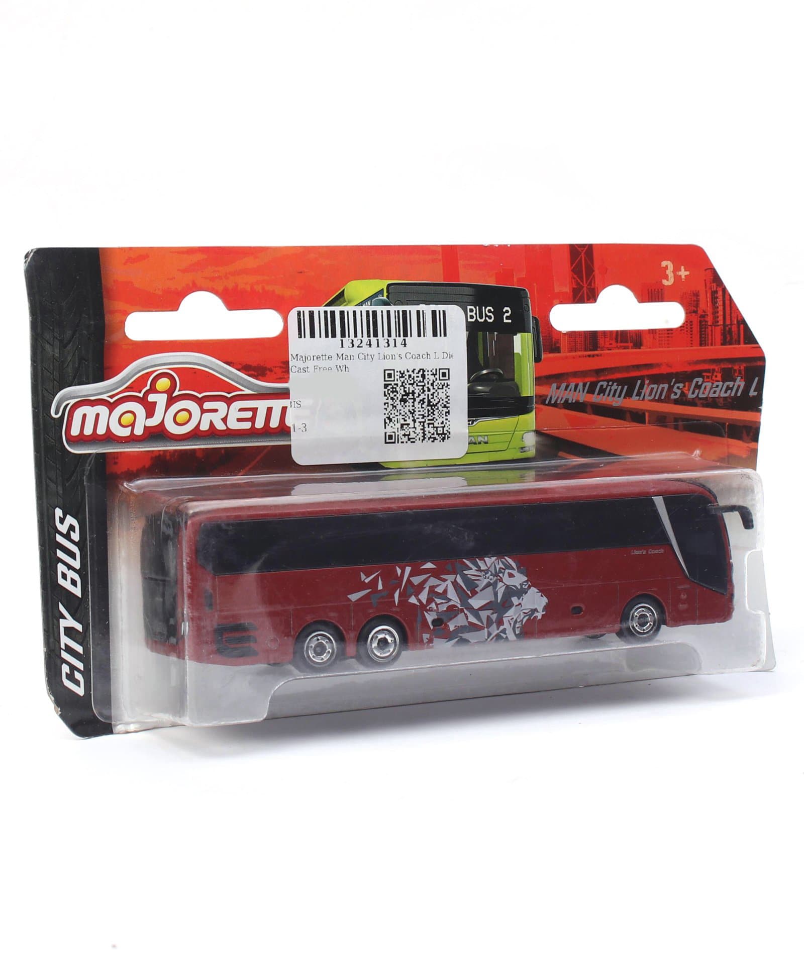 Majorette Man City Lion's Coach L Die Cast Free Wheel Model Toy Bus - maroon-image-47
