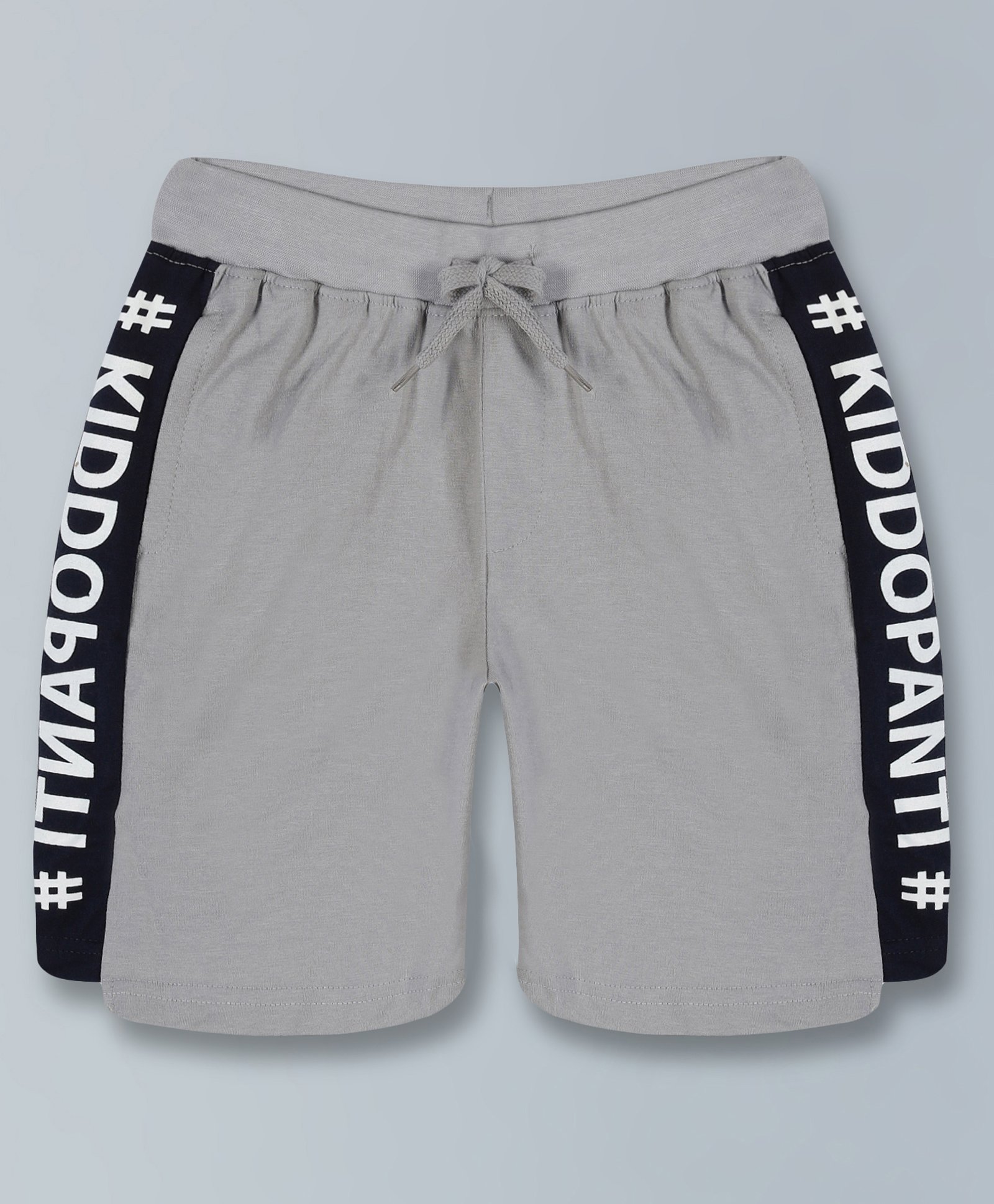 Kiddopanti Side Taped Cut And Sew Knee Length Shorts - Steel Grey-image-17