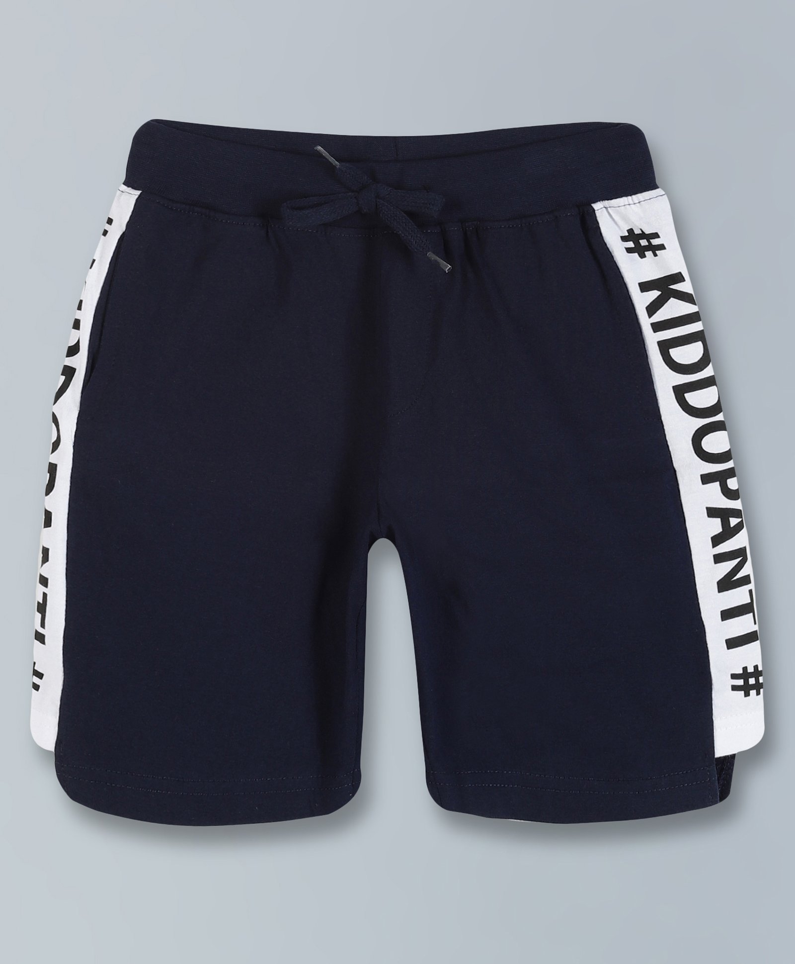Kiddopanti Side Taped Cut And Sew Knee Length Shorts - Navy Blue-picture-21