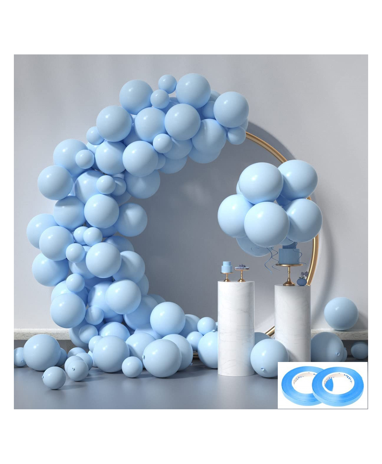 Chocozone Pastel Balloons for Birthday Baby Shower Anniversary Wedding Birthday Decoration Blue - Pack of 100-image-11