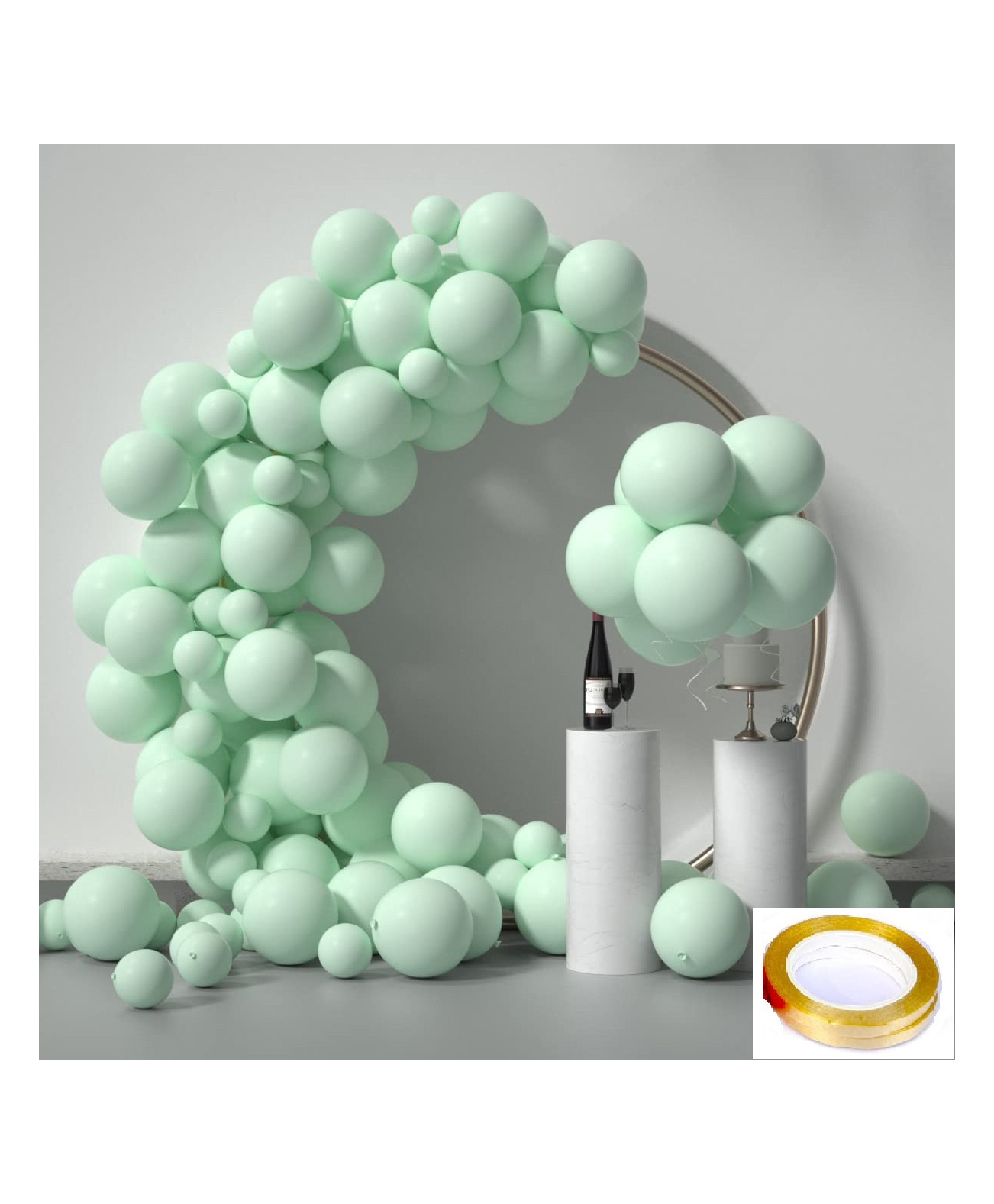 Chocozone Pastel Balloons for Birthday  Pack of 100 - Green-image-12