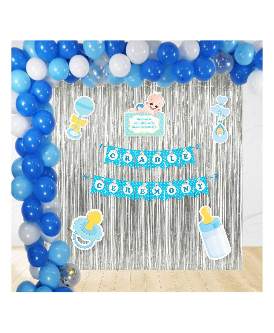 Untumble Baby Boy Cradle Ceremony Foil Kit ( Pack of 58 pcs)-image-35