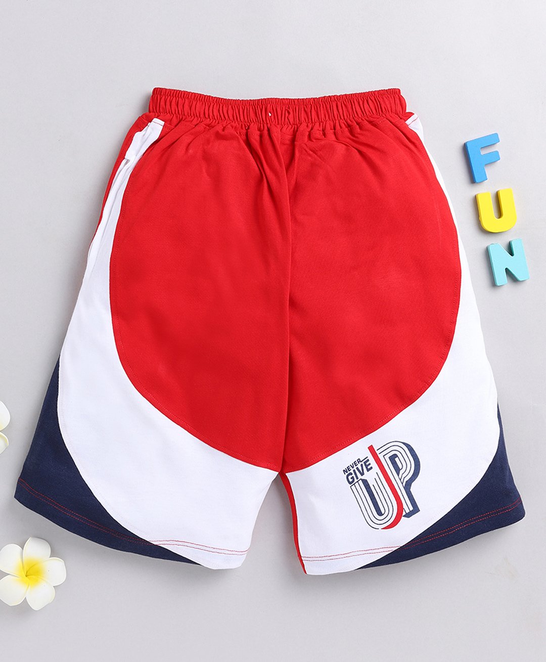 Nottie Planet Sports Theme Soccer Placement Printed Colour Blocked Shorts - Red-picture-14