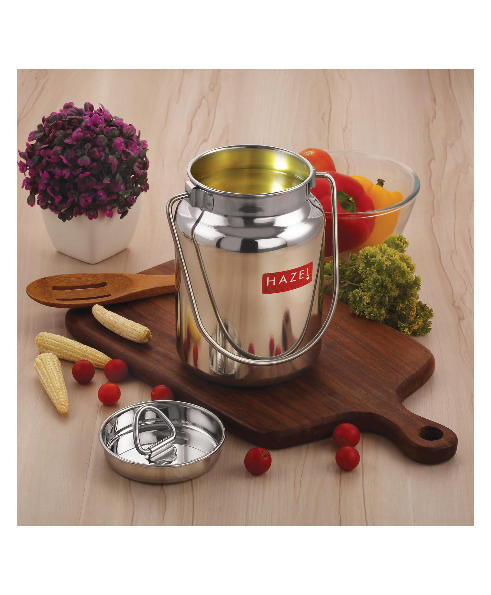 HAZEL Stainless Steel Oil and Ghee Air Tight Container Heavy Gauge Kitchen Storage  Silver - 250 ml-picture-22