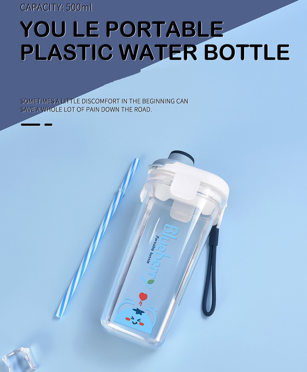 YAMAMA Fruit Theme Stylish Water Bottle Blue - 500 ml-image-25