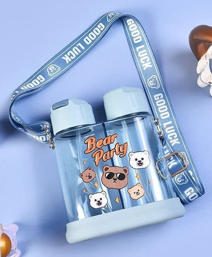 YAMAMA 2 In 1 Drink & Mist Water Bottle Anti Leak Spill Proof Bottle BPA Free Sky Blue - 640 ml-image-21